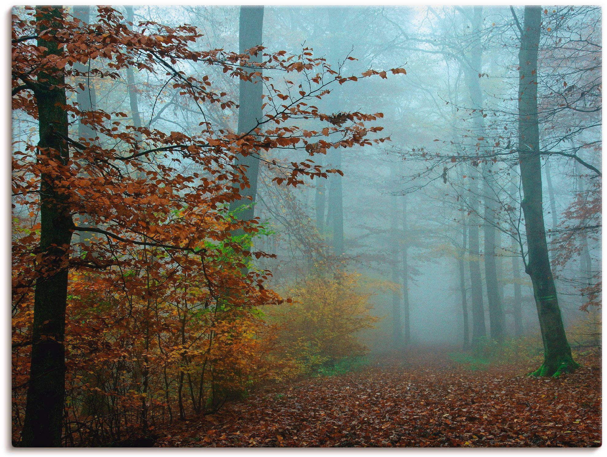 Artland artprint Nebel im Herbstwald