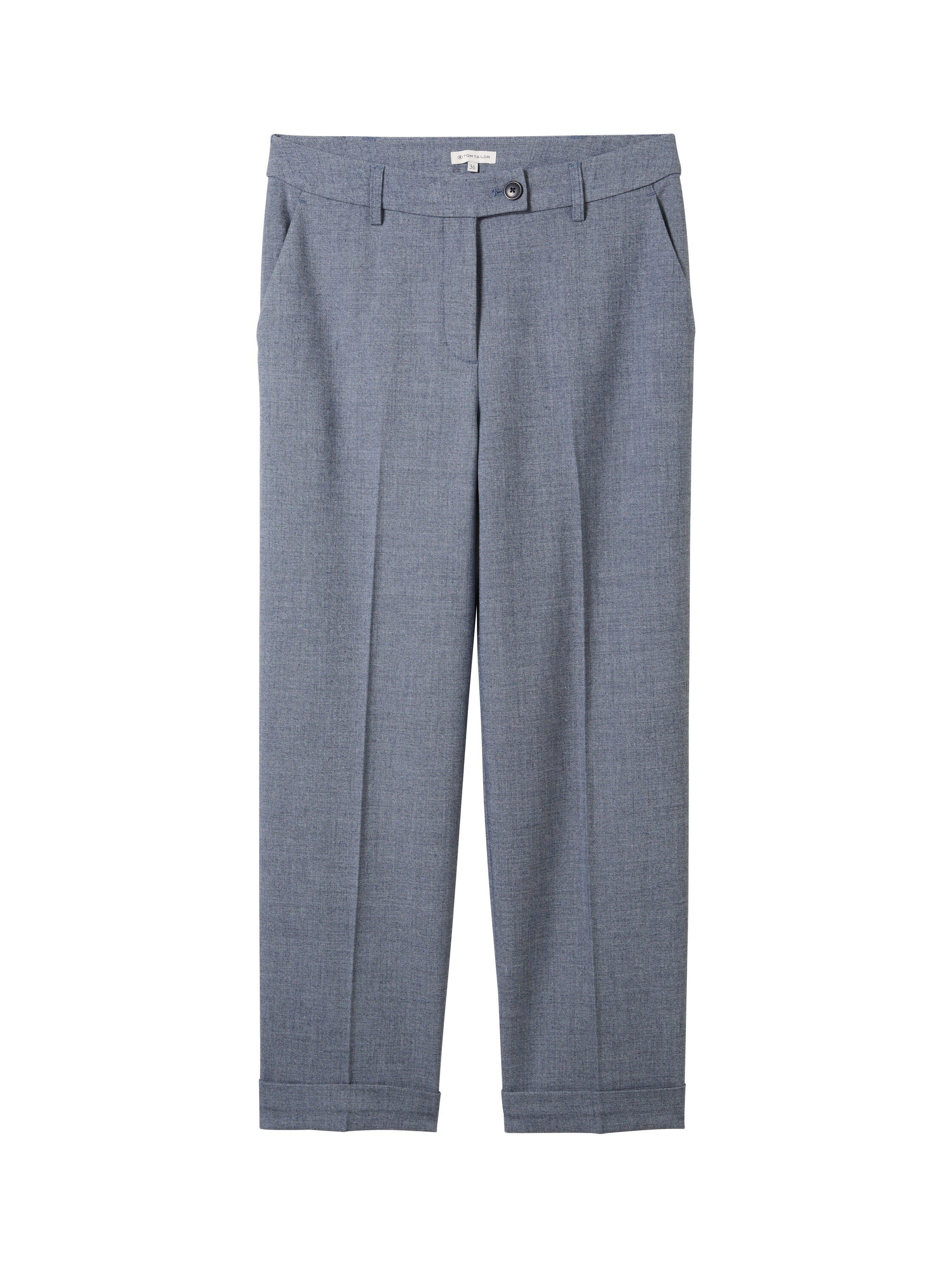 Tom Tailor 7/8 broek Lea Straight met plooi en rechte pijp