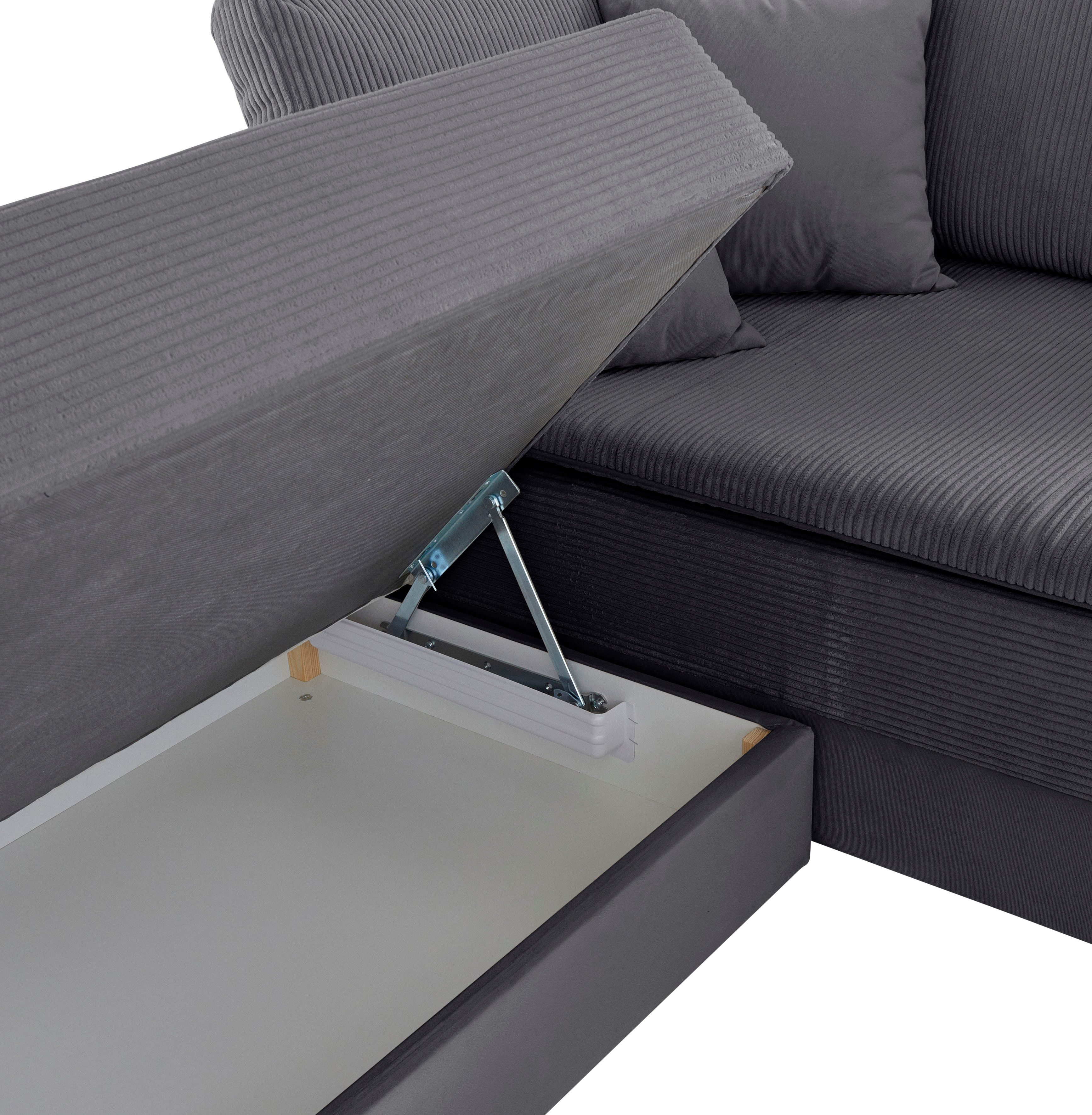 INOSIGN Hoekbank Night & Day L-vorm met permanente slaapfunctie met armleuning met boxspring-bedfunctie 180x200 cm en opberglade, doorlopend slaper!