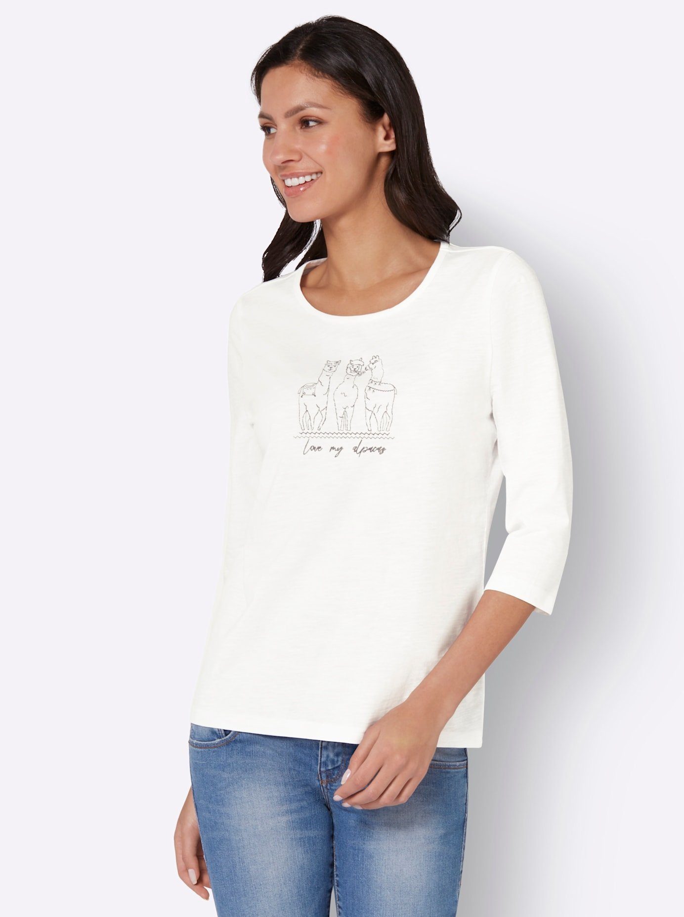 Classic Basics Shirt met 3/4-mouwen (1-delig)