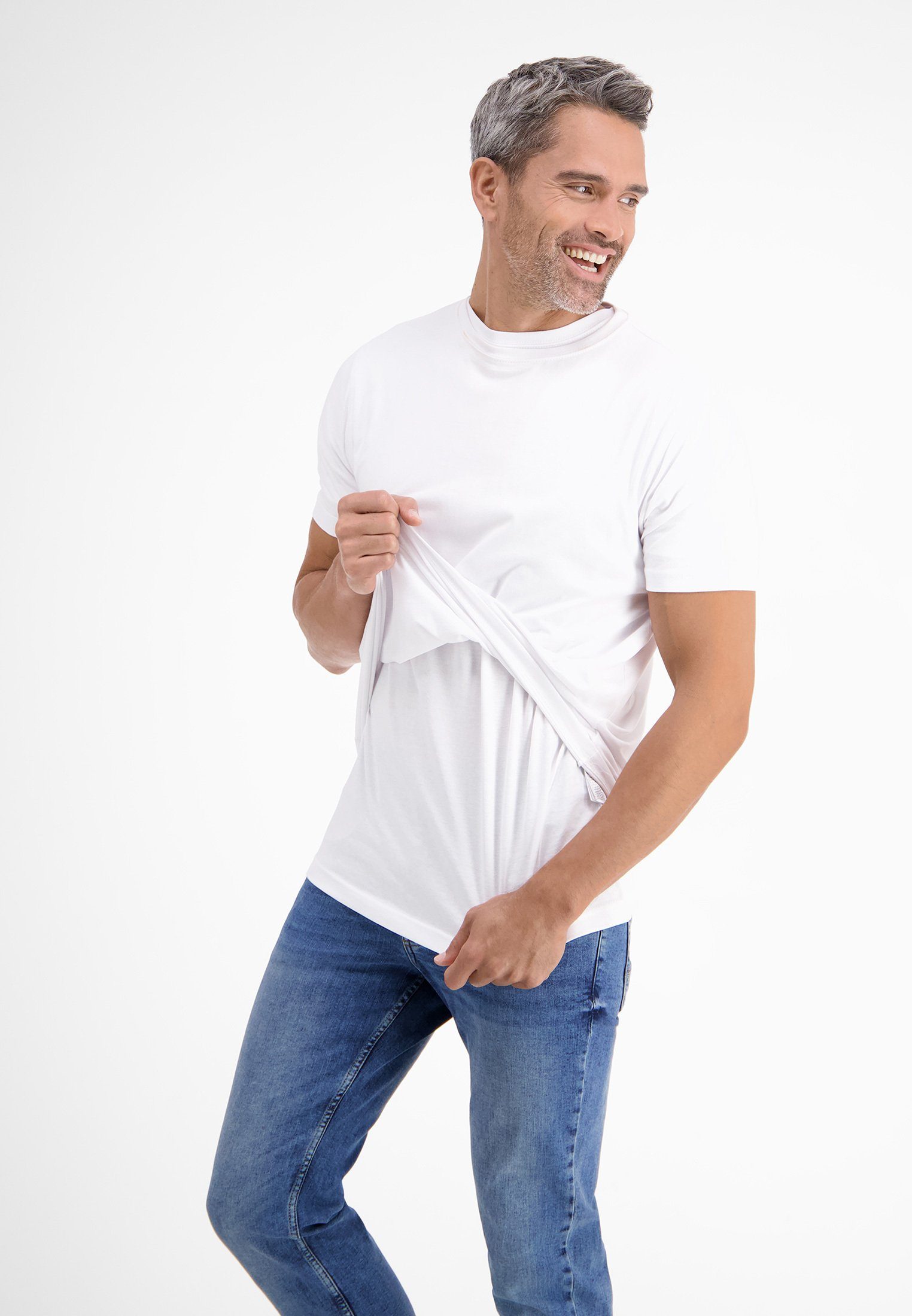 Lerros T-shirt LERROS dubbelpack T-shirt ronde hals in premium katoenkwaliteit