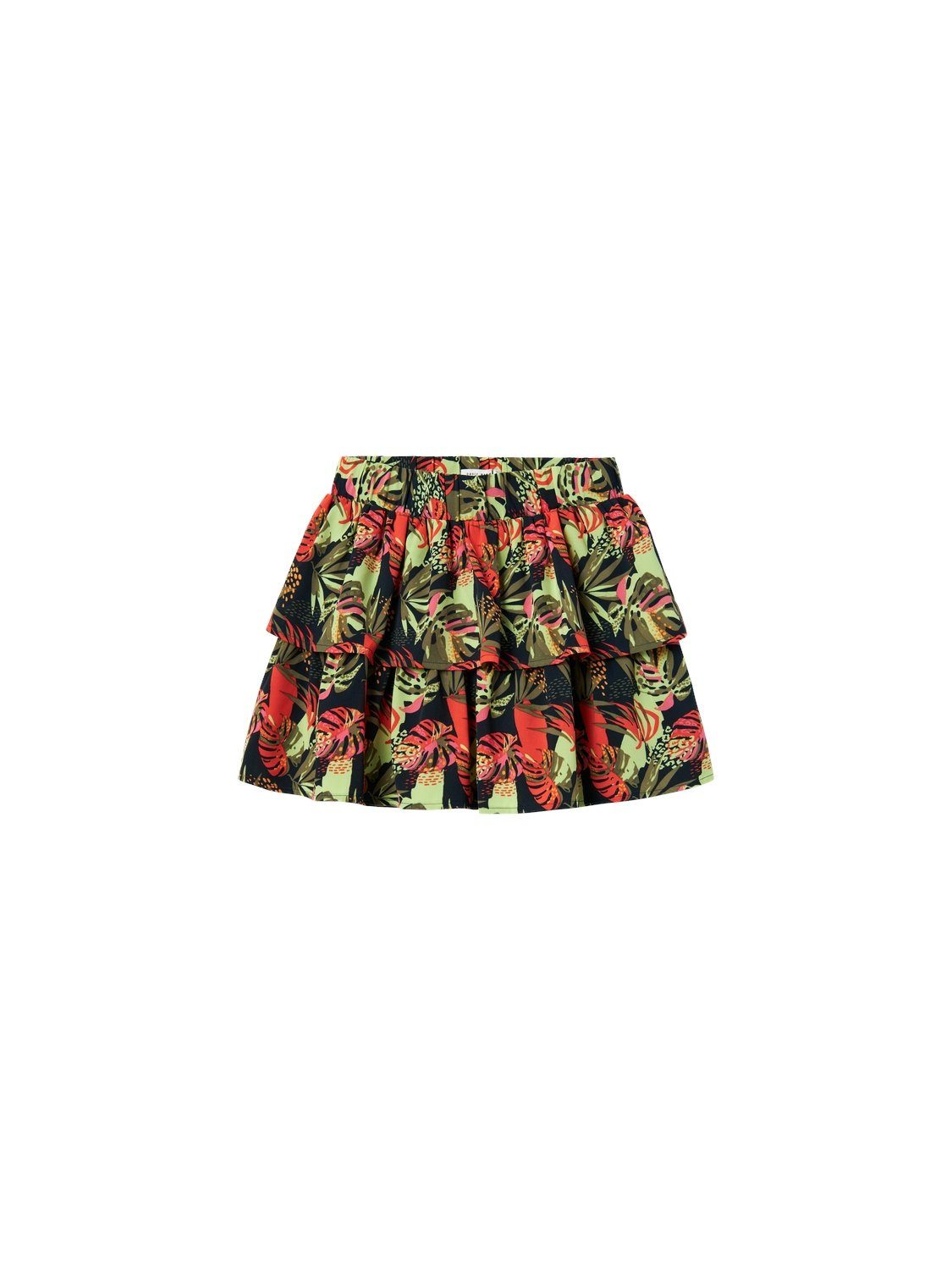 Name it KIDS gebloemde rok NKFVINAYA groen donkerblauw rood Meisjes Gerecycled polyester 116