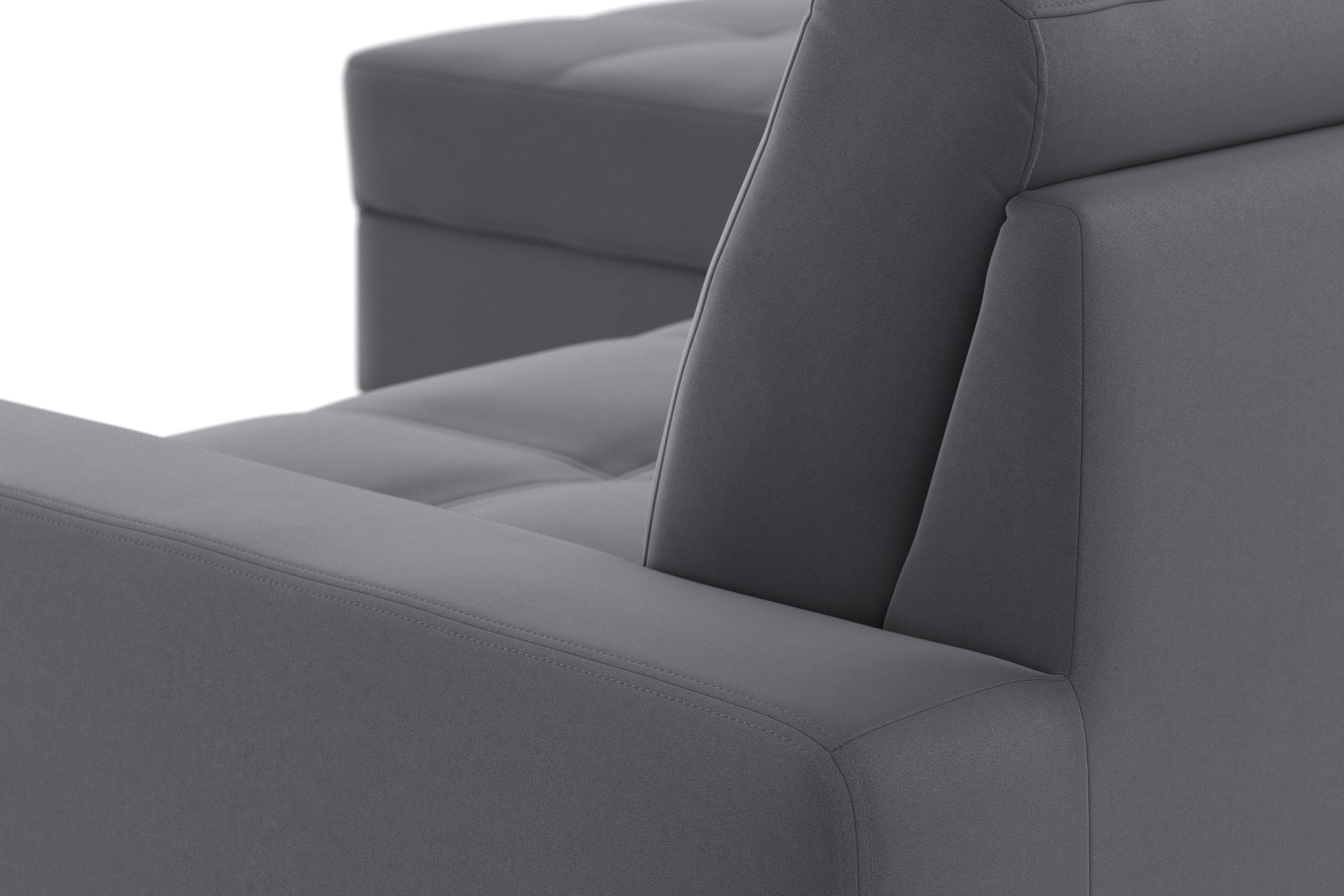 DOMO collection Hoekbank Florentina tijdloos en elegant, zitnaden als designelement, L-vorm keuze met slaapfunctie, met contrastnaad, comfortabele zithoogte 47 cm