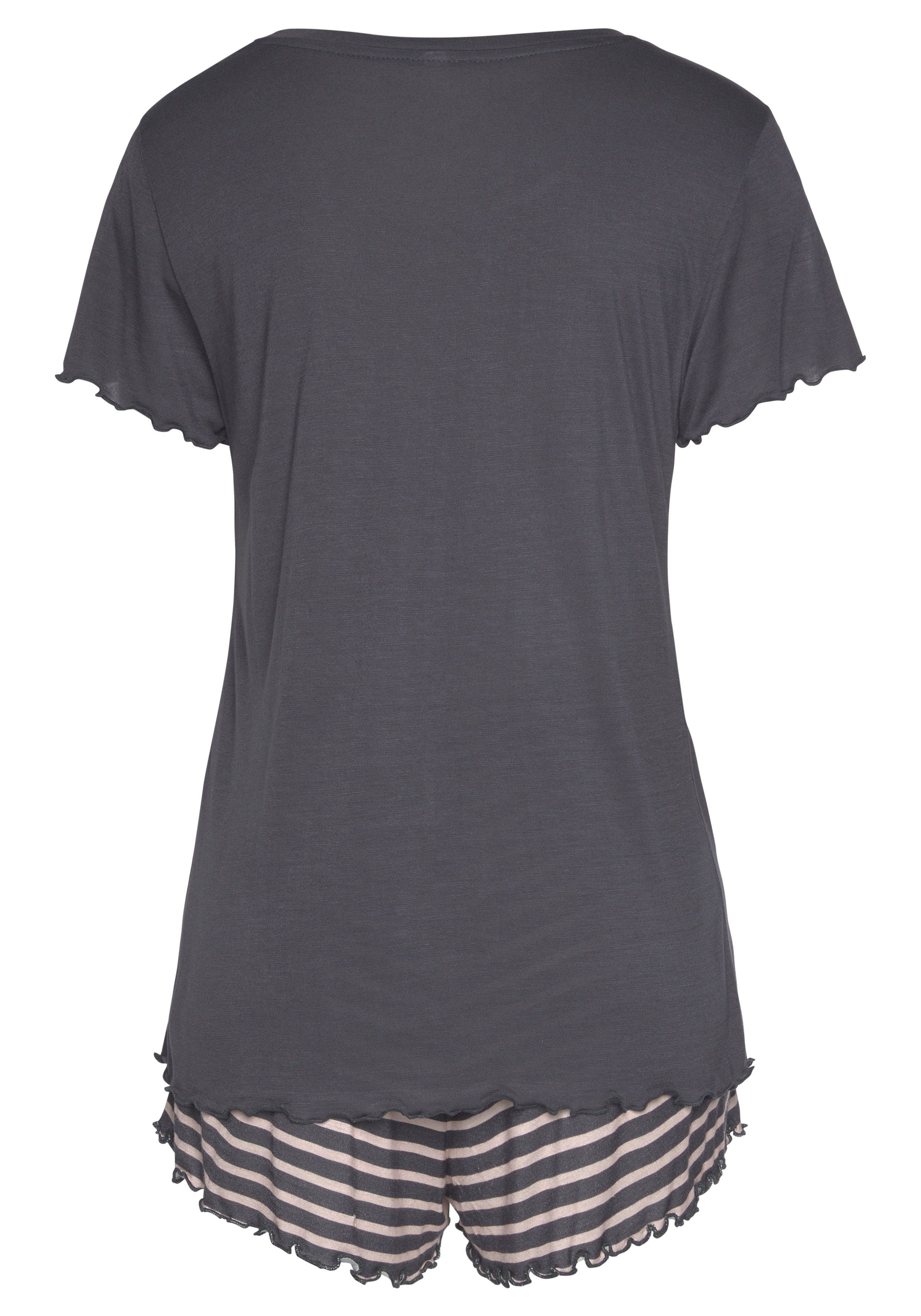 Vivance Dreams Shortama met statement-print (2-delig, 1 stuk)