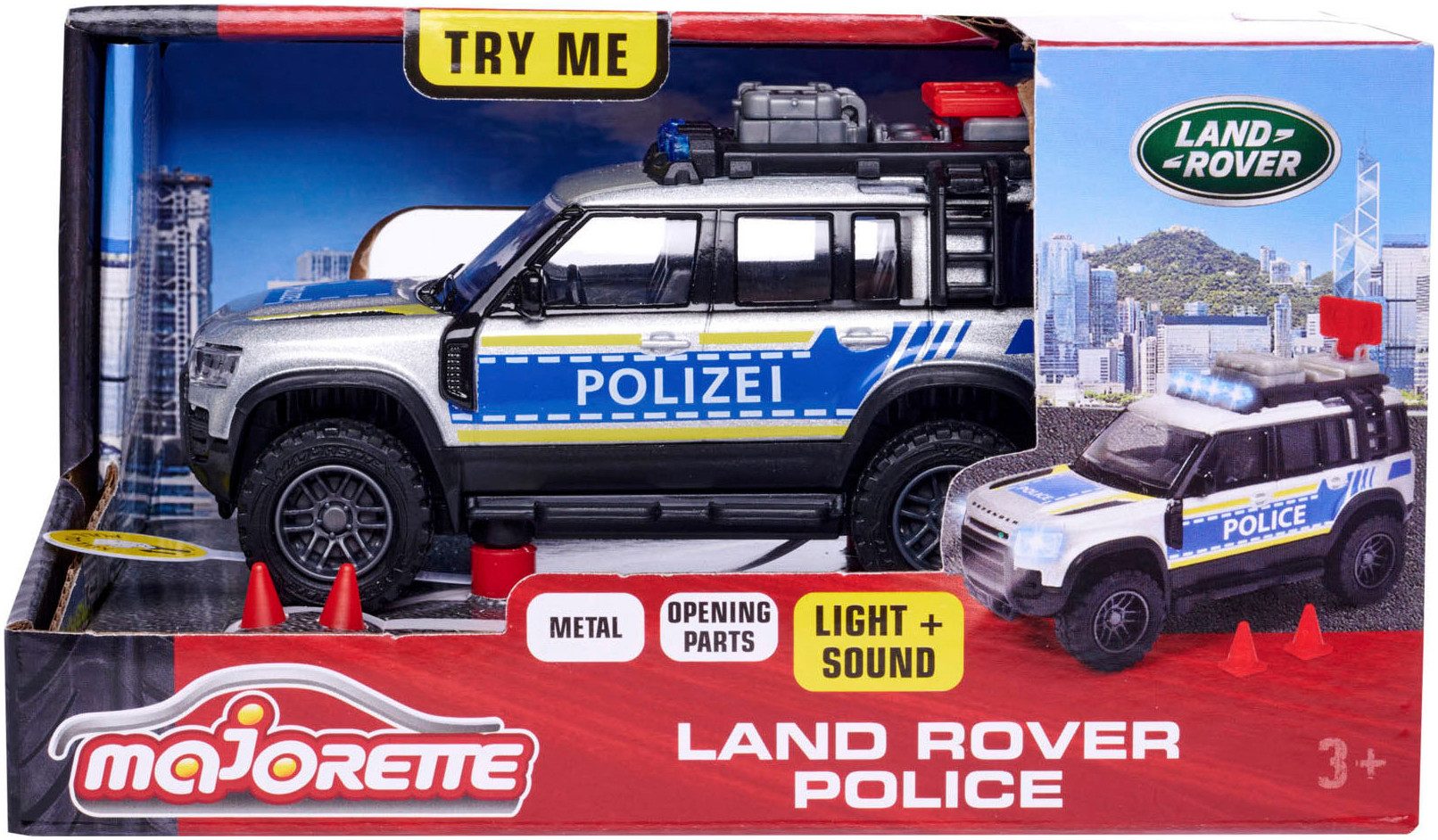 majORETTE Politie speelgoed Land Rover Police met licht en geluid