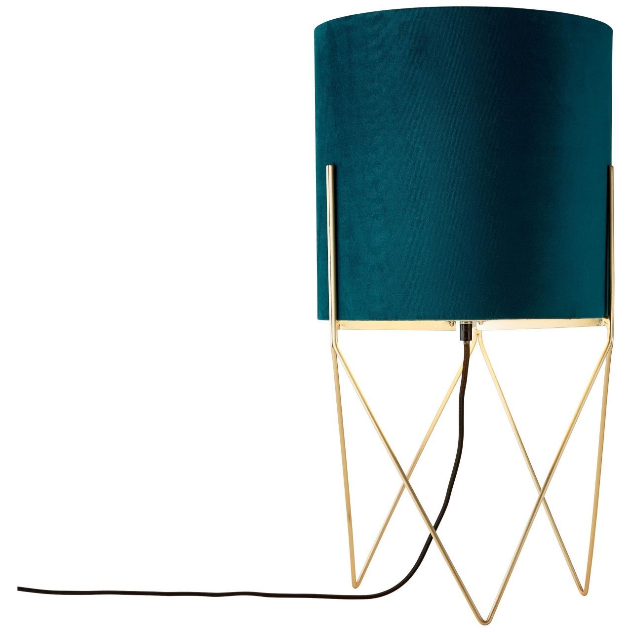 Brilliant Leuchten Staande lamp Atami 58 cm hoogte, ø 31,5 cm, e27, metaal/textiel, geborsteld messing (1 stuk)