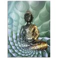 artland print op glas boeddha’s droomwereld cb (1 stuk) multicolor