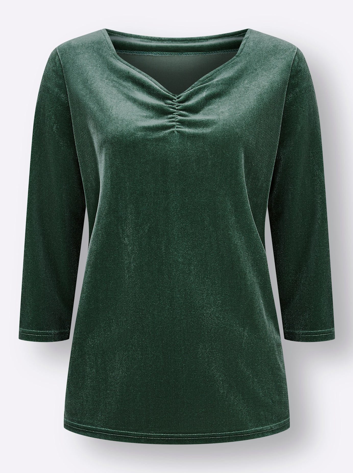 Classic Basics Shirt met 3/4 mouwen Fluwelen shirt (1-delig)