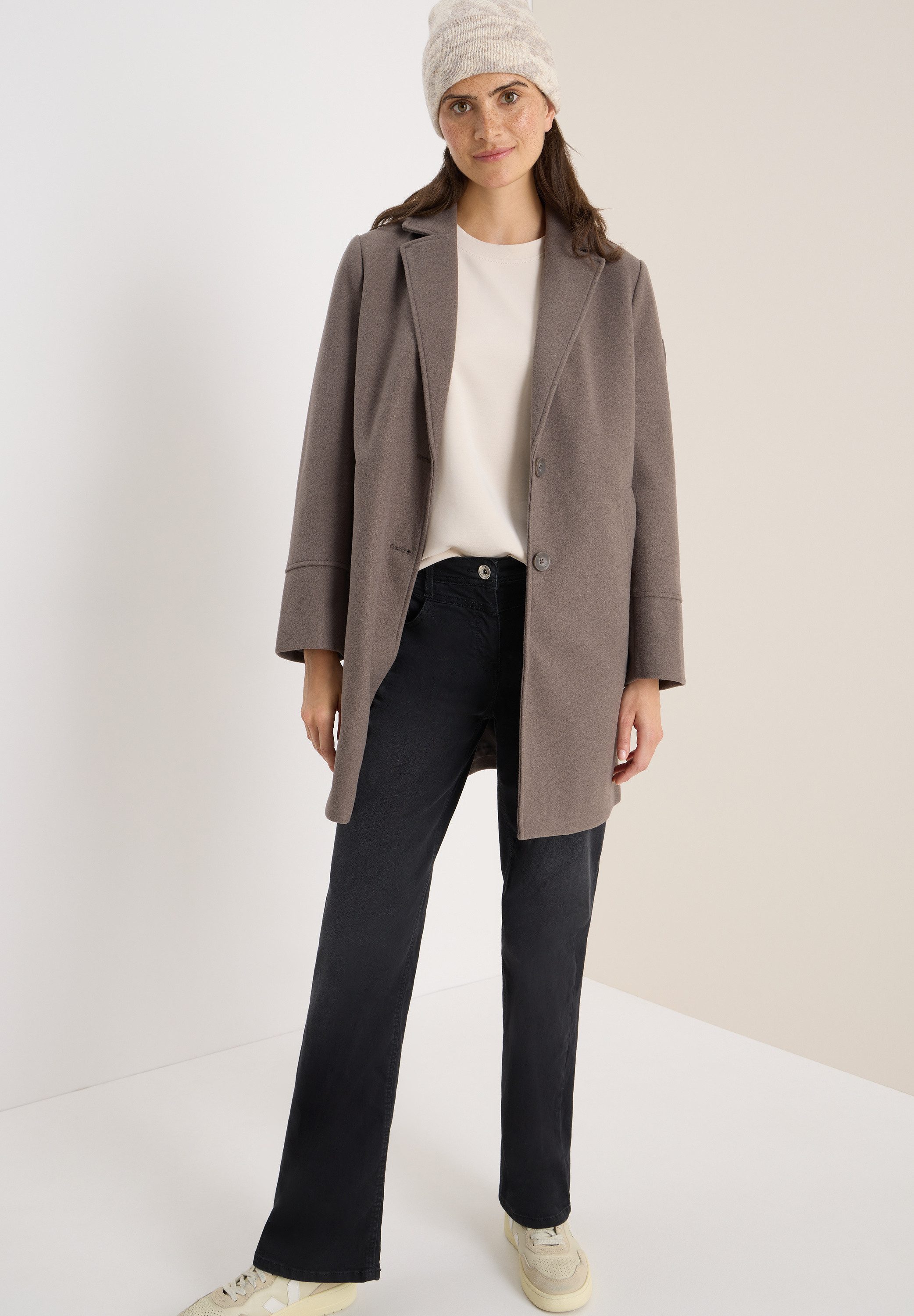Cecil Korte jas in wol-look