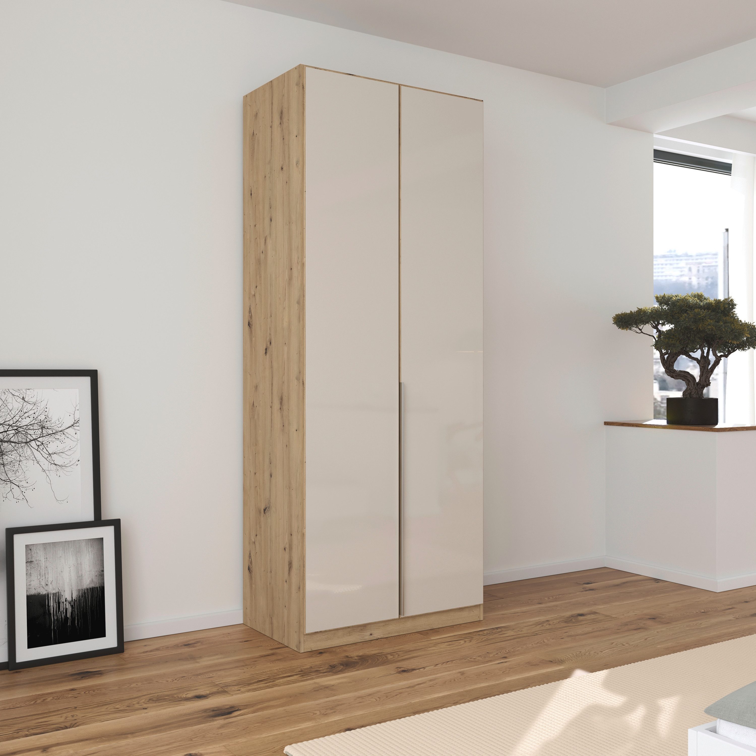 rauch Draaideurkast Kledingkasten kast garderobe AGORDO met glazen front doordachte binnenuitrusting, in 6 breedtes en 2 hoogtes made in germany