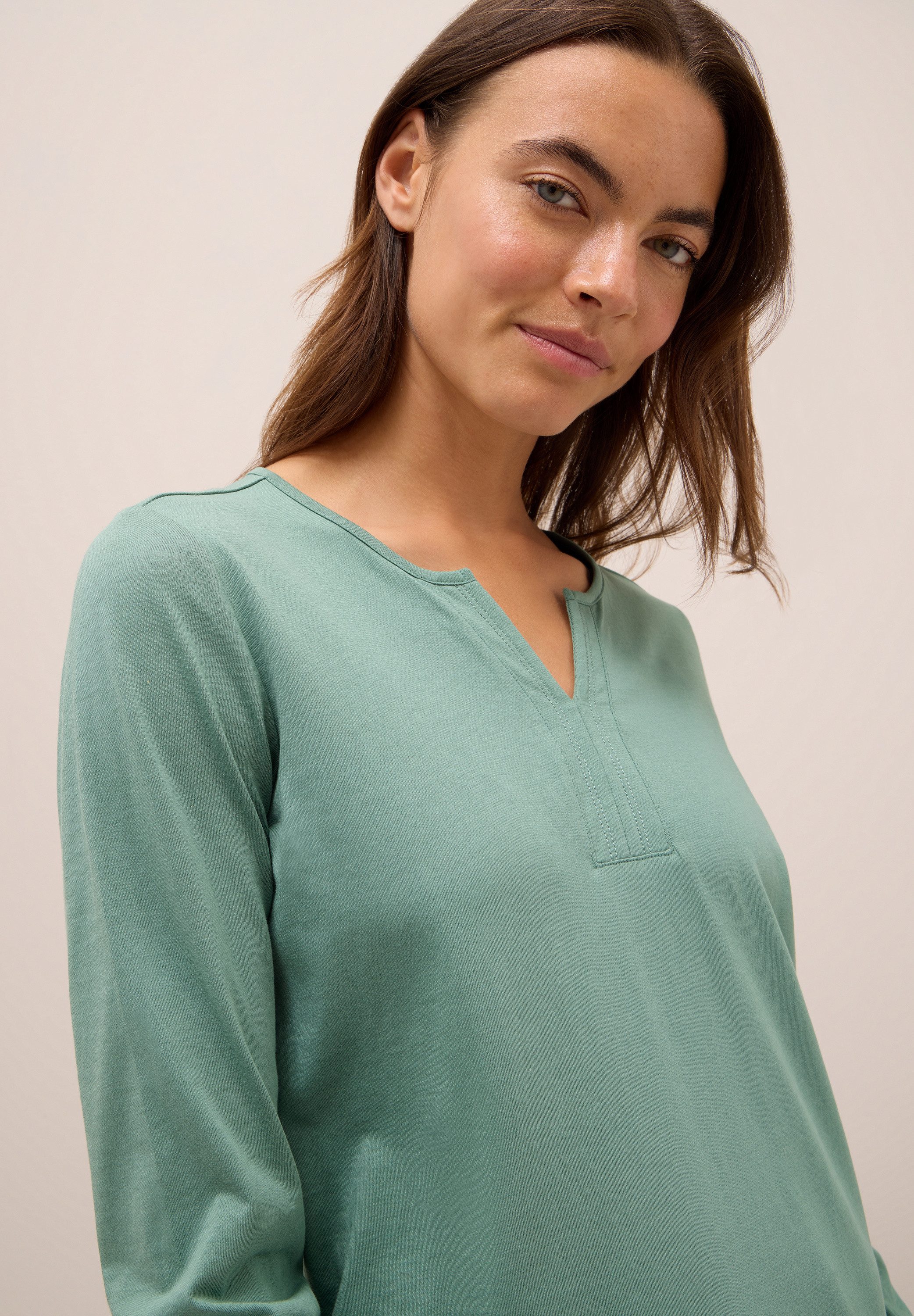 Cecil Tuniekshirt Split Neck, effen