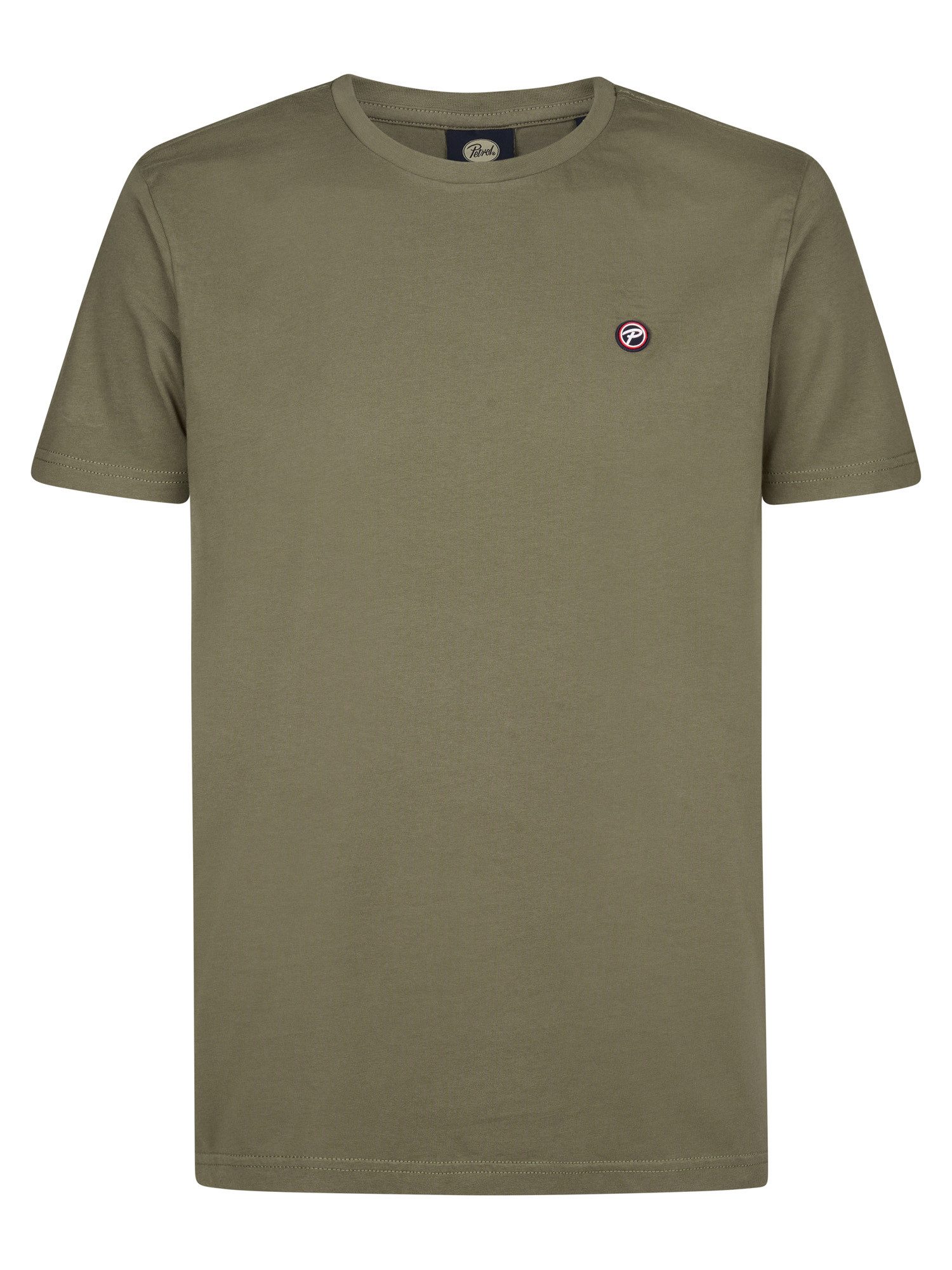 Petrol Industries Shirt met ronde hals met geborduurd logo