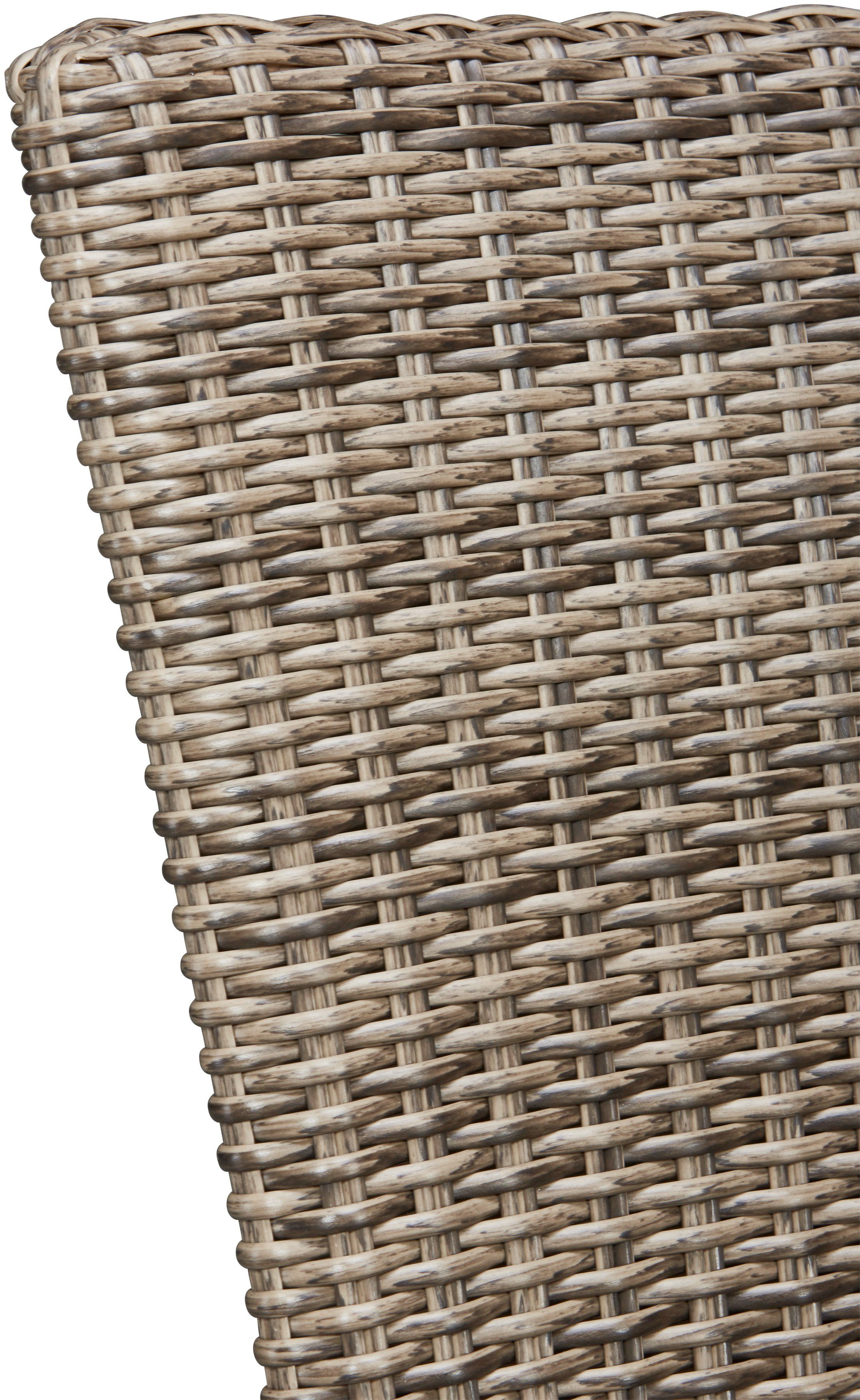 MERXX Tuinstoel Toscane set van 2, polyrotan/acaciahout, incl. kussen (set, 2 stuks)