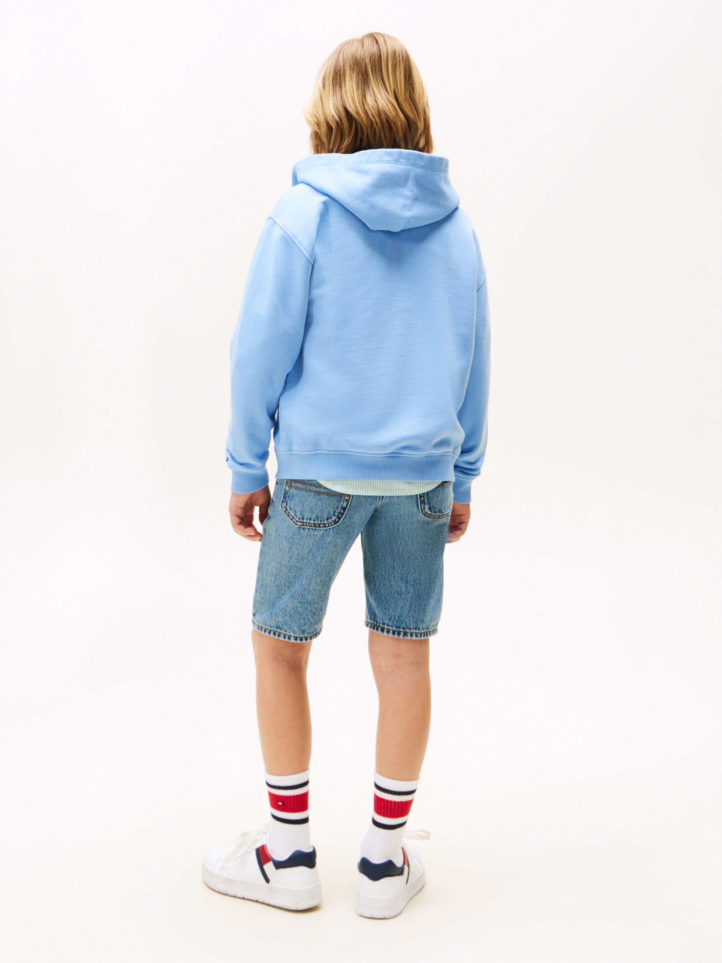 Tommy Hilfiger Capuchonsweatvest TONAL FLAG EMB ZIP HOODIE voor kinderen tot 16 jaar, met capuchon