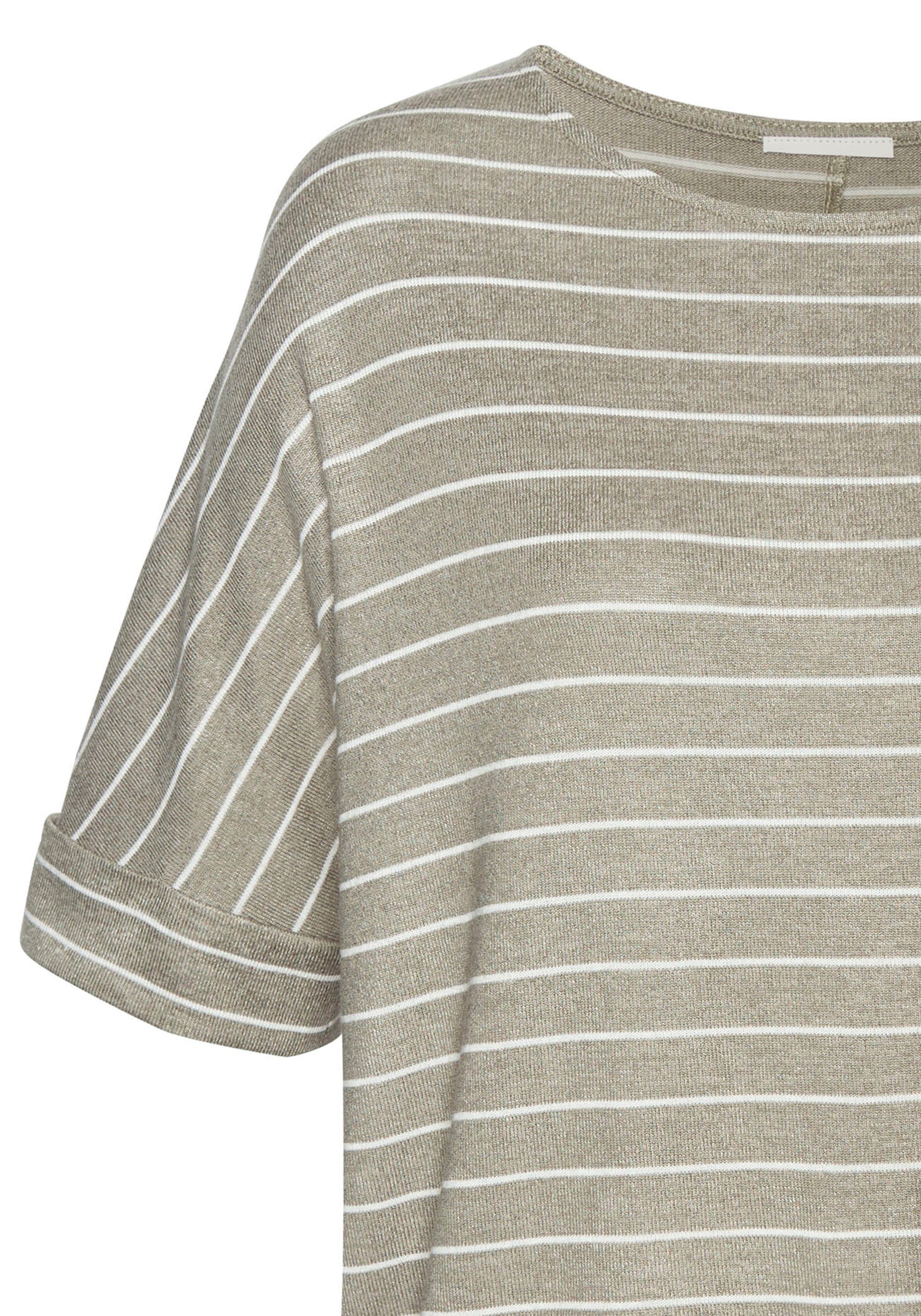 Lascana Shirt met ronde hals Met brede mouwomslag van zacht viscose-fijntricot