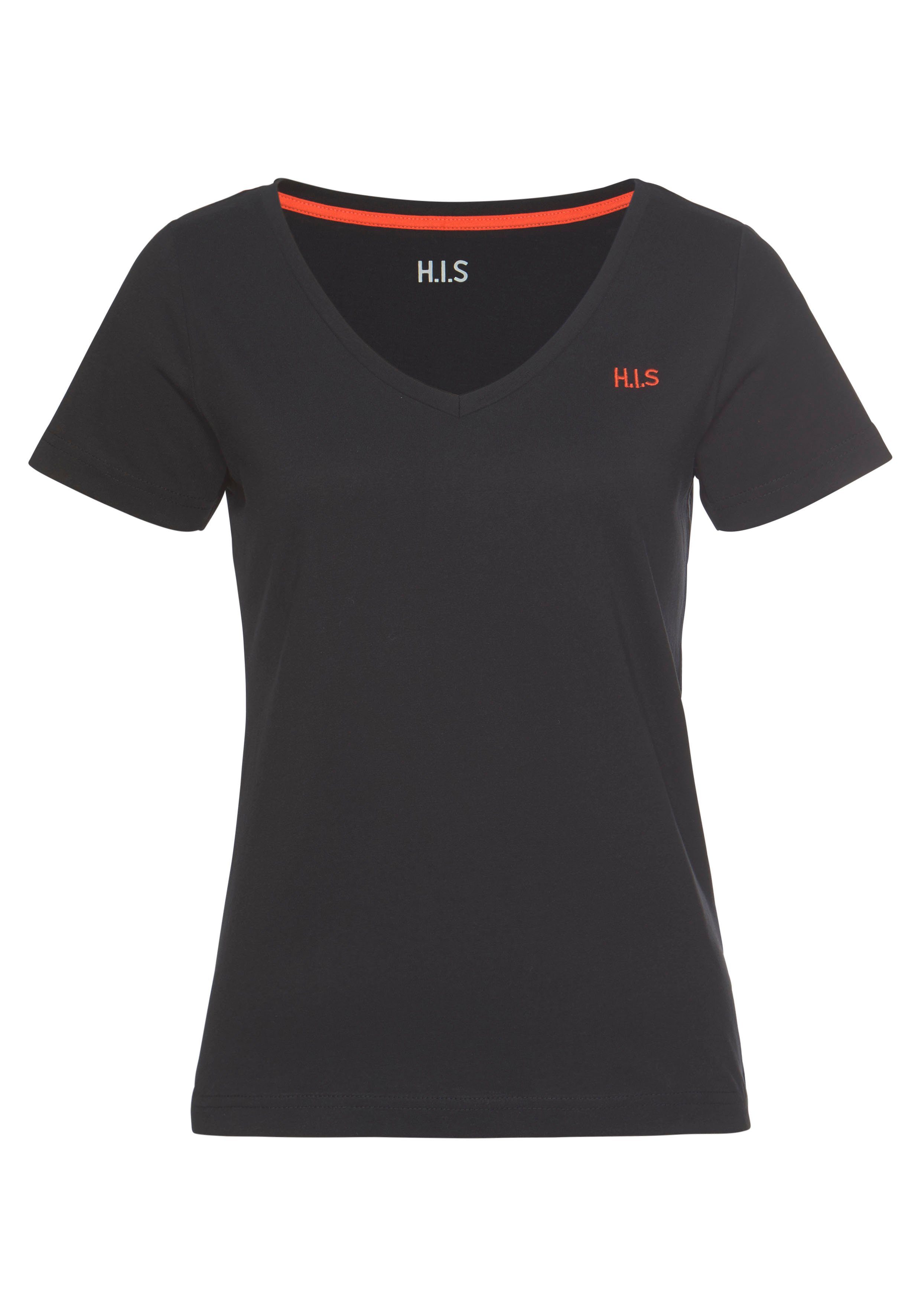 H.I.S T-shirt Essential basics heup-lange pasvorm, figuuraccentuerende snit, van 100% katoen (Set van 3)