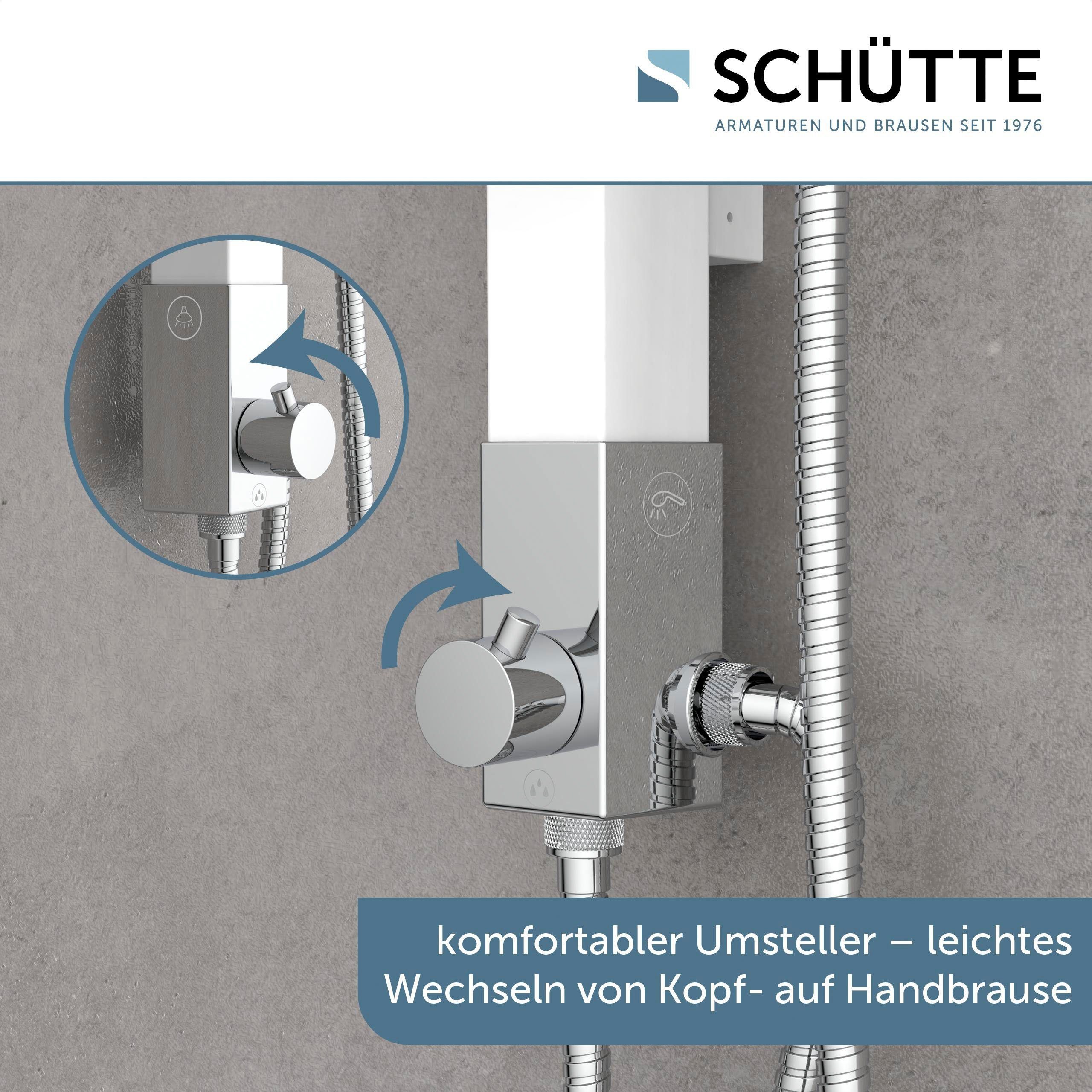 Schütte Slang en handdouche Madagaskar inclusief waterbesparende afdichting, antikalk, afneembaar zeepbakje (set)