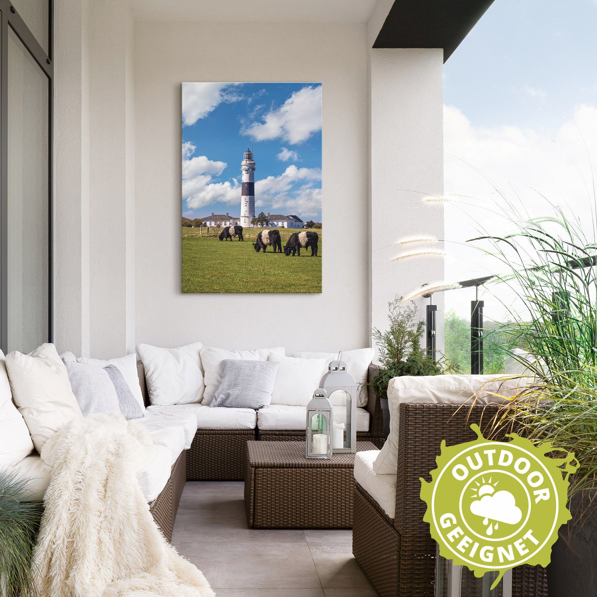 Artland Artprint Vuurtoren Langer Christian Kampen Sylt als artprint van aluminium, artprint voor buiten, poster in diverse formaten