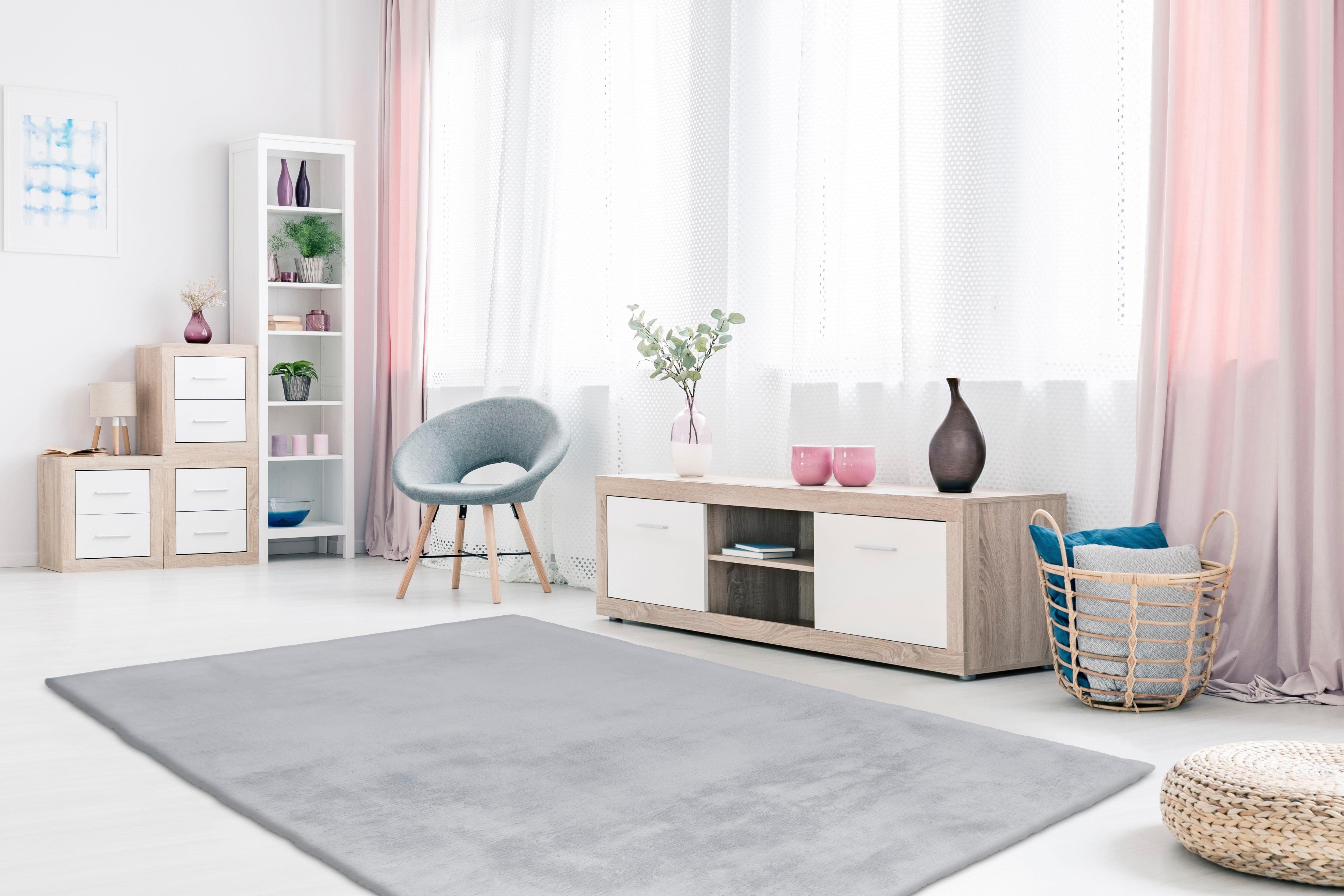 my home Vachtvloerkleed Alvin Vloerkleed in konijnenbont-look en touch, imitatiebont