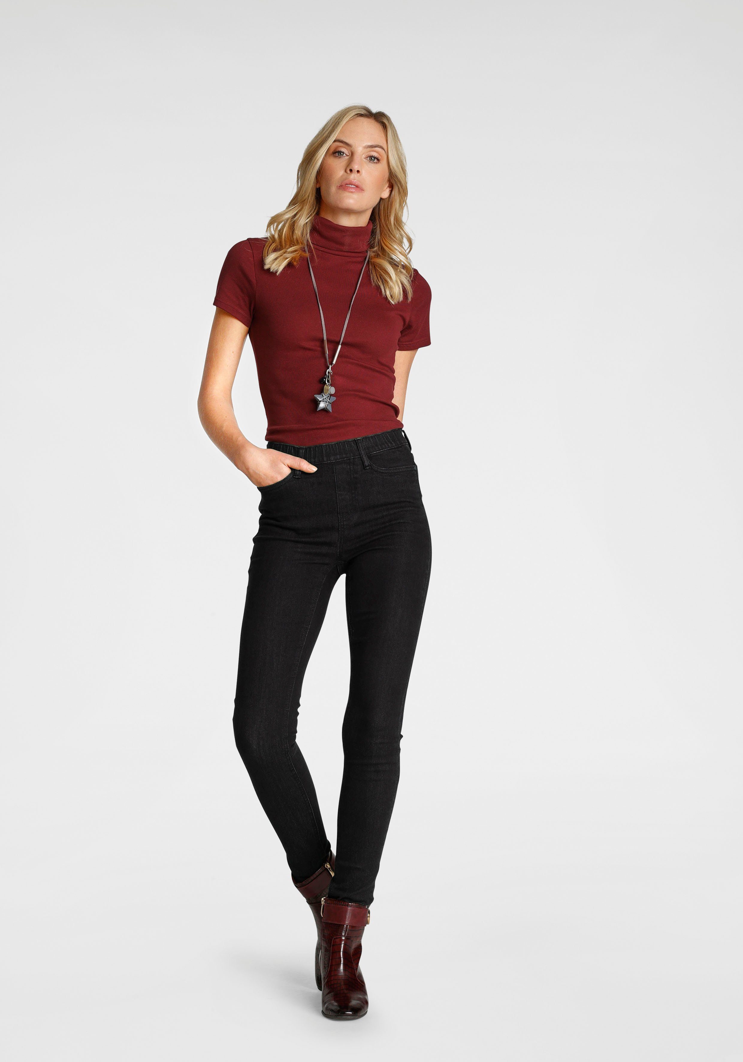Flashlights Jeggings strakke pasvorm, skinny jeans, used-look-wassing, hoge taille (Set van 2)