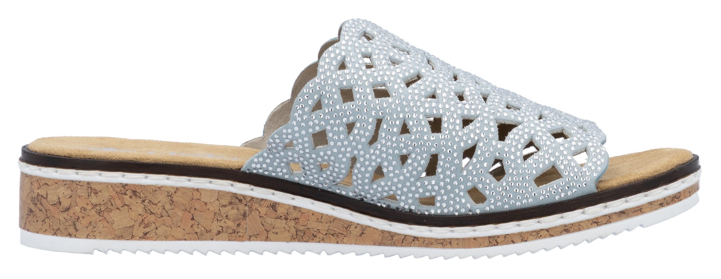 Rieker Slippers Zomerschoen, slippers, huisschoen, sleehak met perforatie