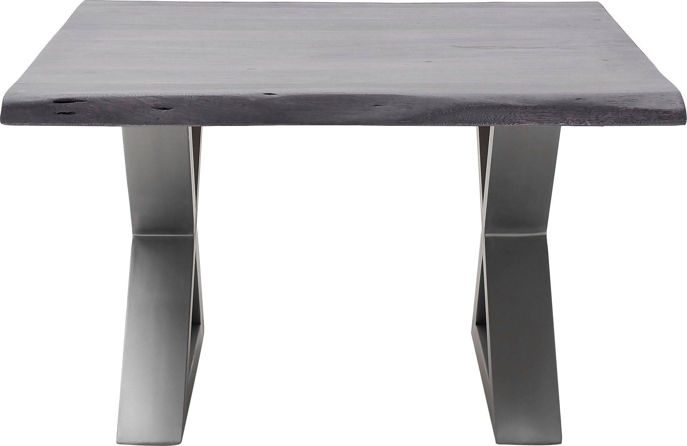 MCA furniture Salontafel Cartagena Salontafel massief hout met boomstamrand en natuurlijke kieren en gaatjes