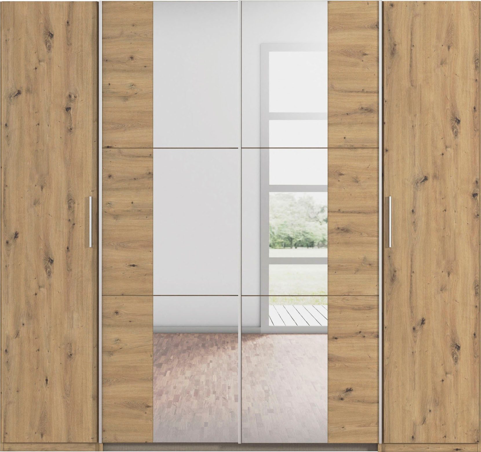 rauch Zweefdeurkast Kledingkast draaideurkast kast garderobe KRONACH TOPSELLER met draaideuren en schuifdeuren en spiegels, veel planken made in germany