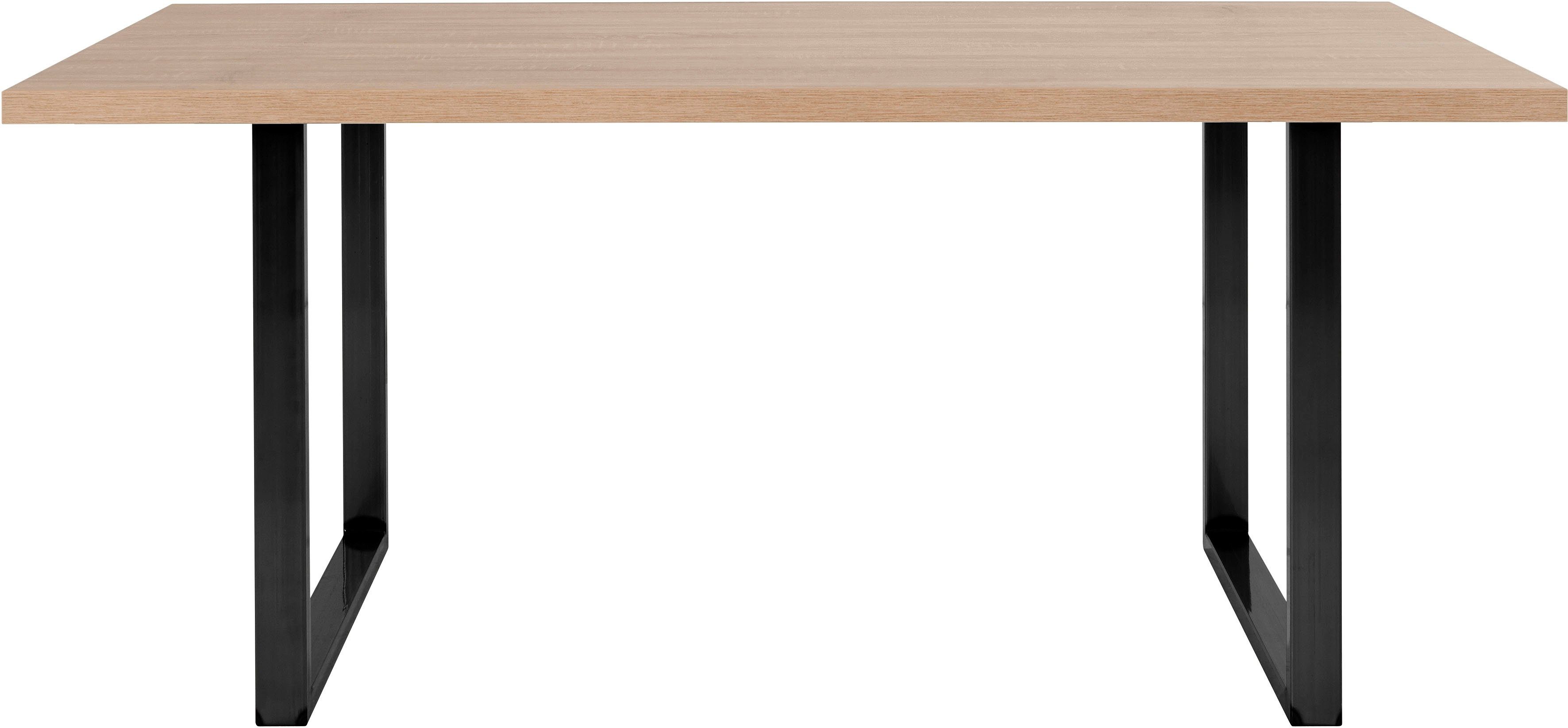 FORTE Eettafel Breedte 160 cm, beugelonderstel in industriële look