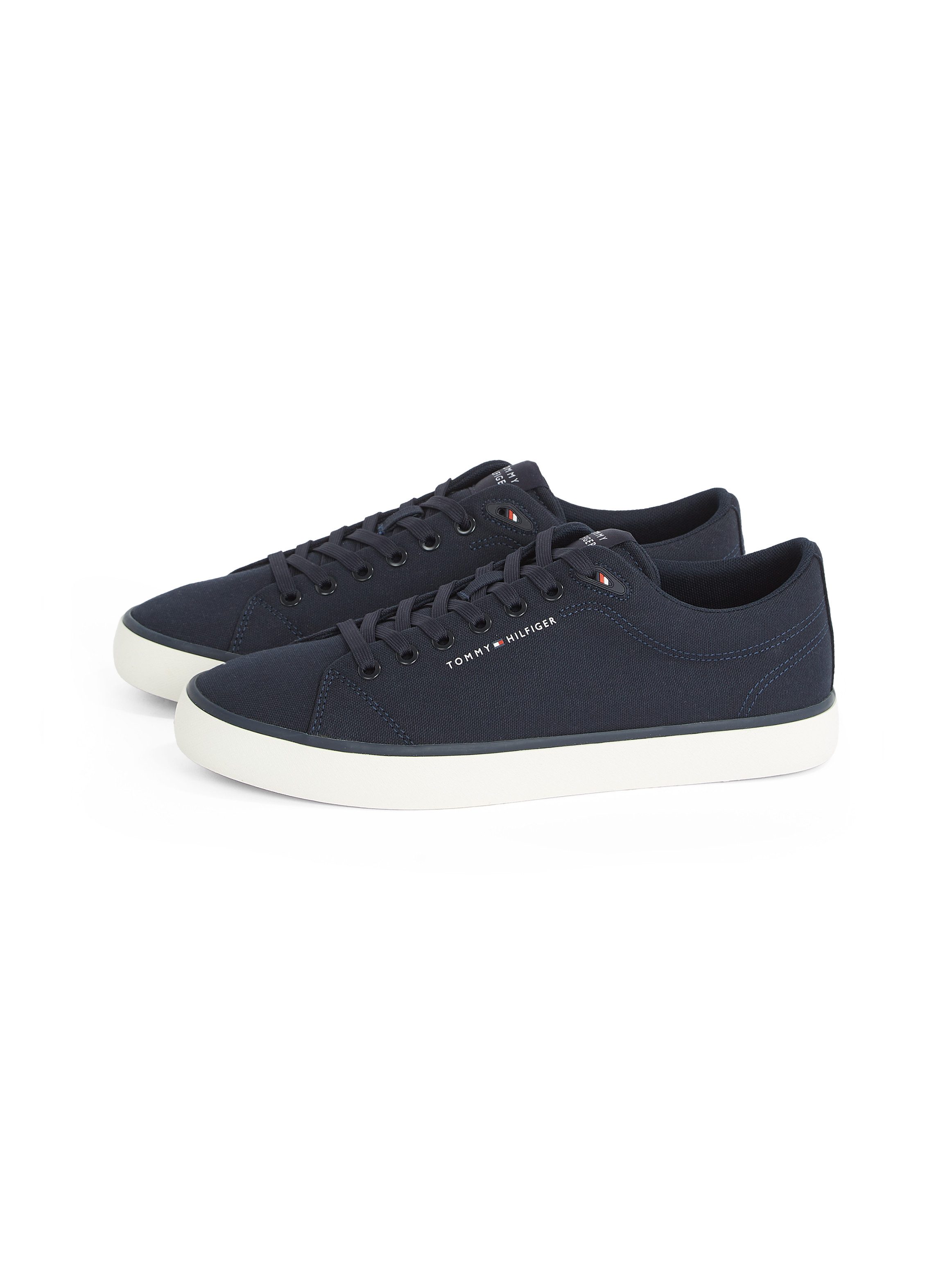 Tommy Hilfiger Sneakers TH HI VULC LOW CORE CANVAS , vrijetijdsschoen, lage schoen, veterschoenen met zacht gepolsterde schacht