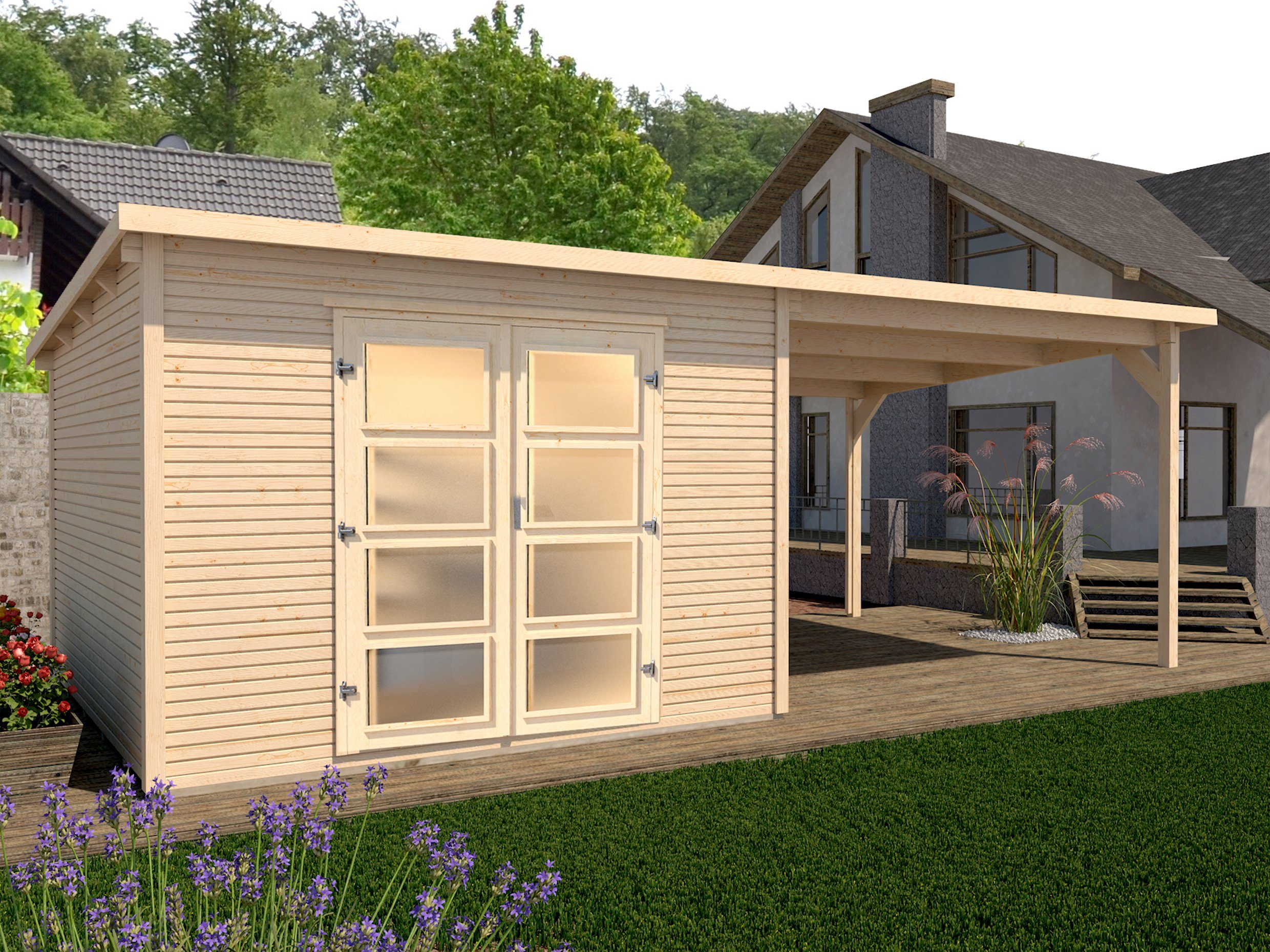 weka Tuinhuisje WekaLine 2 (set) houten tuinhuisjes beige