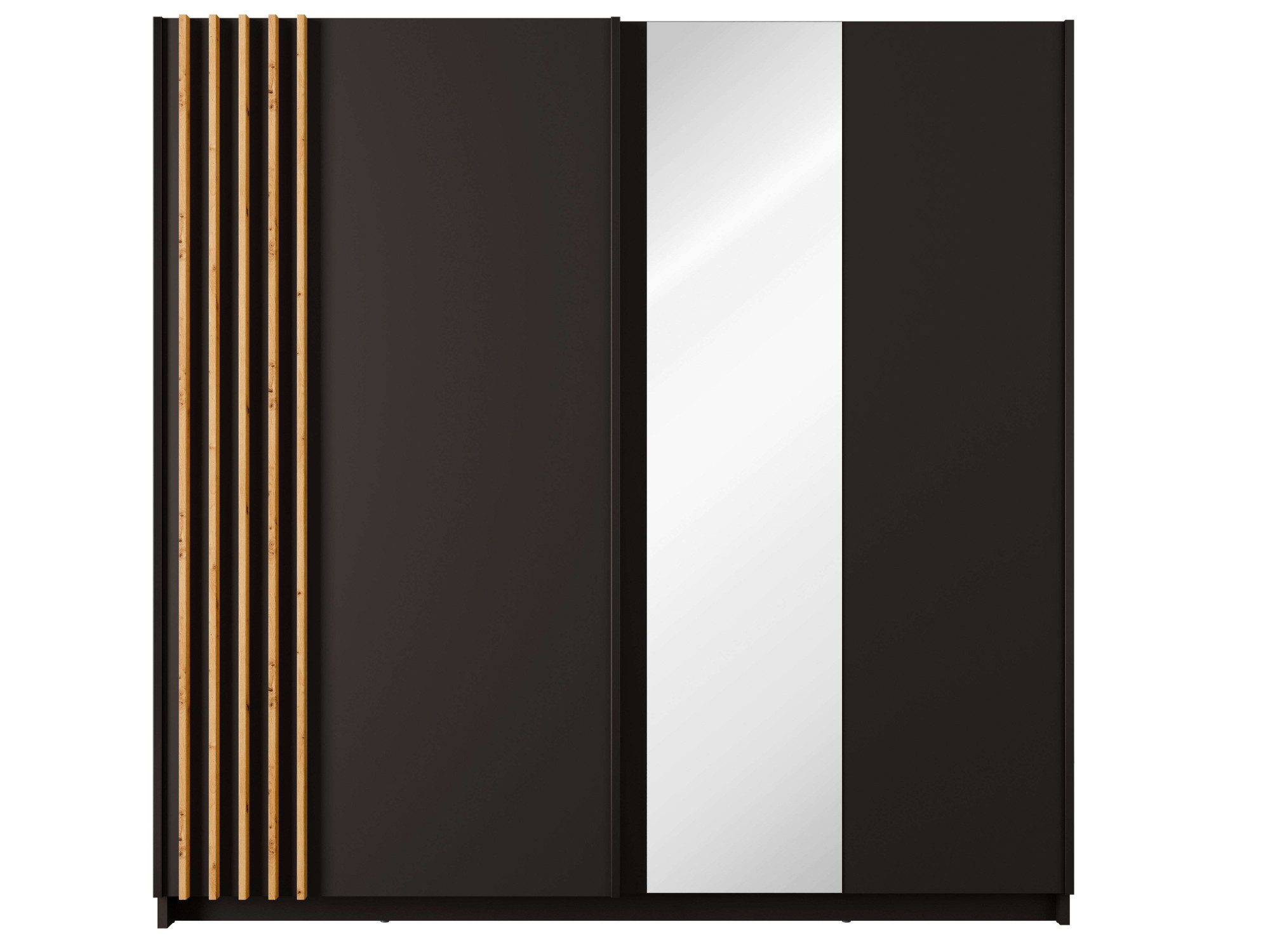 INOSIGN Kledingkast Charisy met 4 inlegplanken en kledingstang Garderobe met 2 schuifdeuren en lamellen, B/H/D 200/198,5/62 cm