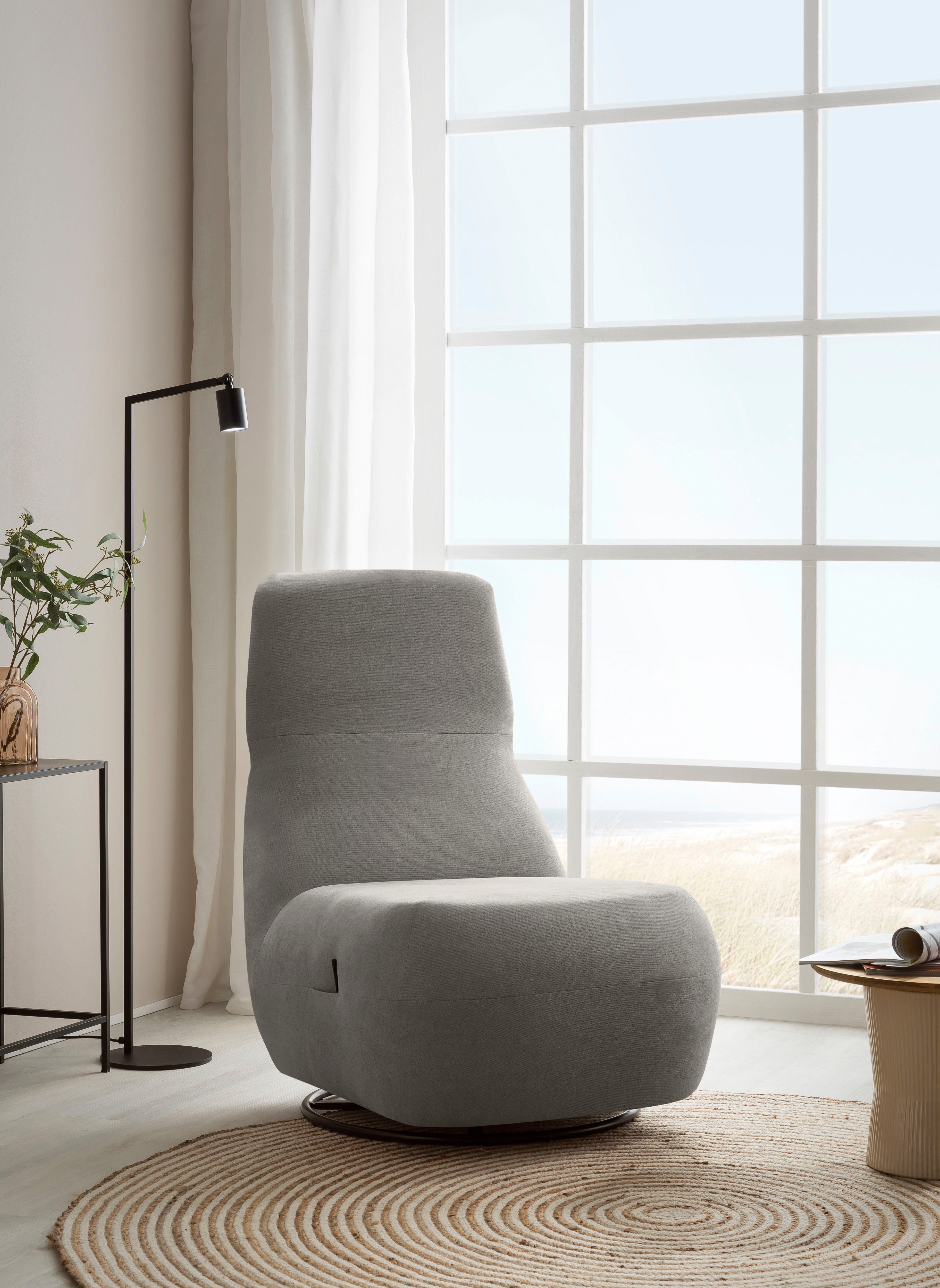 andas Relaxfauteuil Emberson stoel, rugleuning opklapbaar, draaistoel Verstelbare rugleuning, draaifunctie, naar keuze ook Swivel (wip) functie