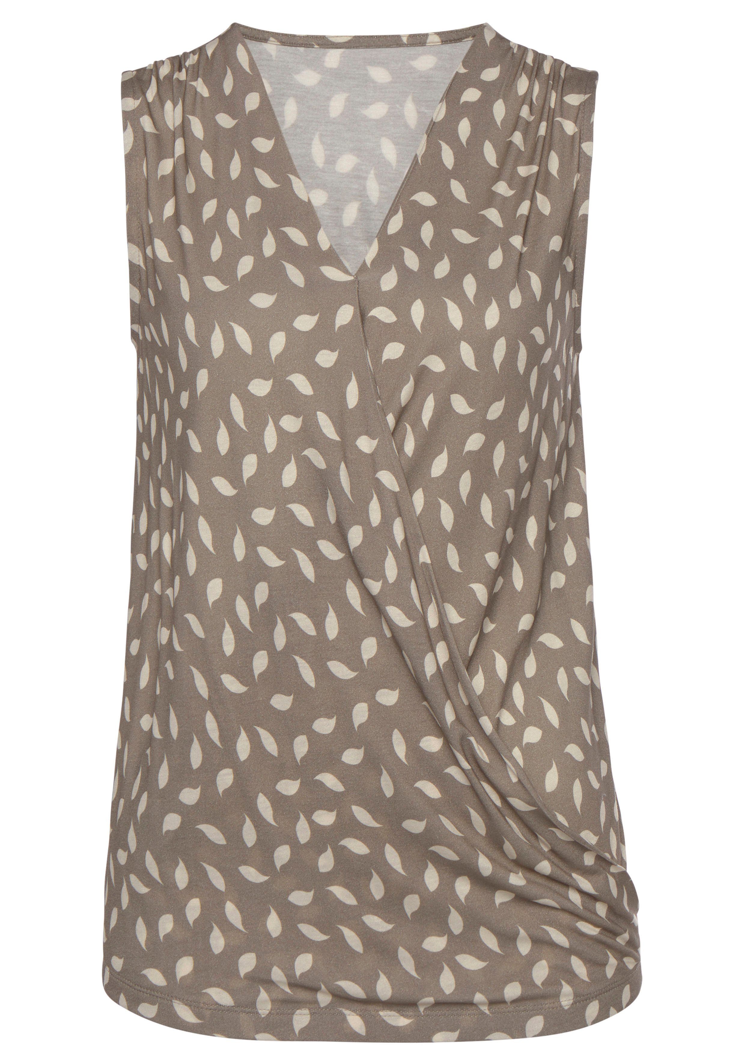 Vivance Tanktop met alloverprint, blousetop met v-hals