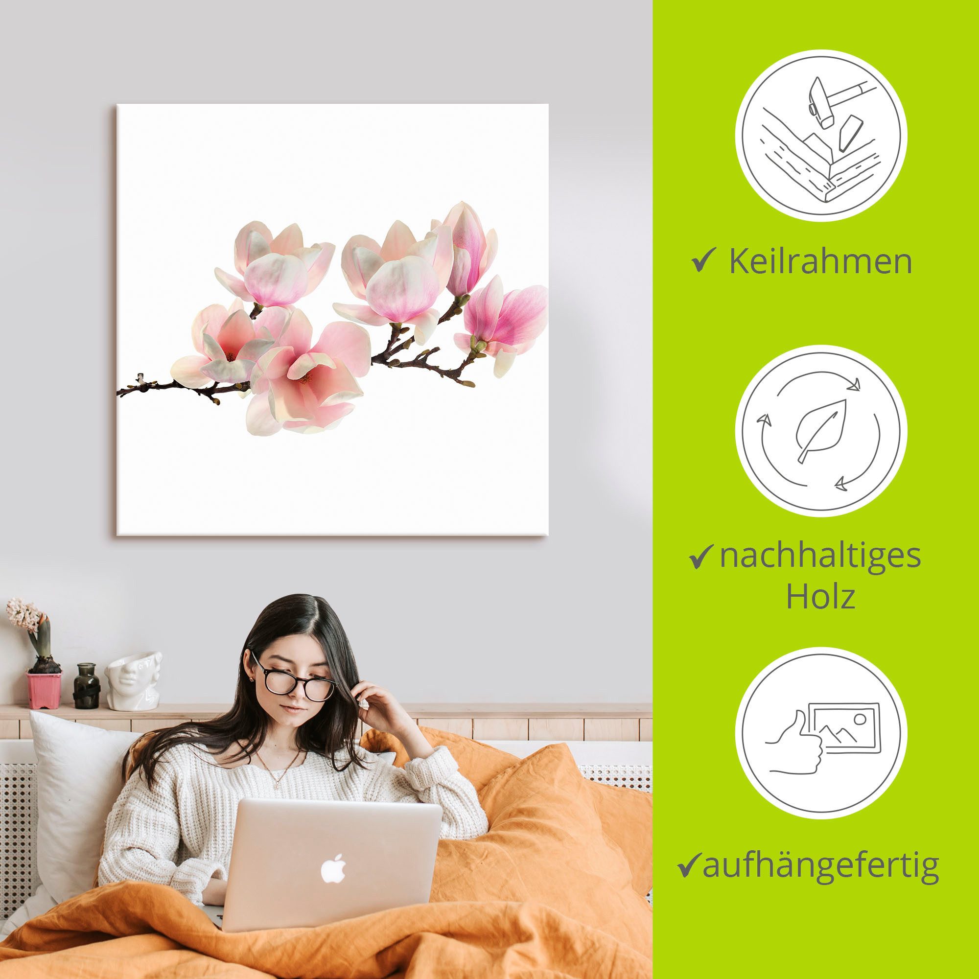 Artland Artprint MAGNOLIE als artprint op linnen, poster, muursticker in verschillende maten
