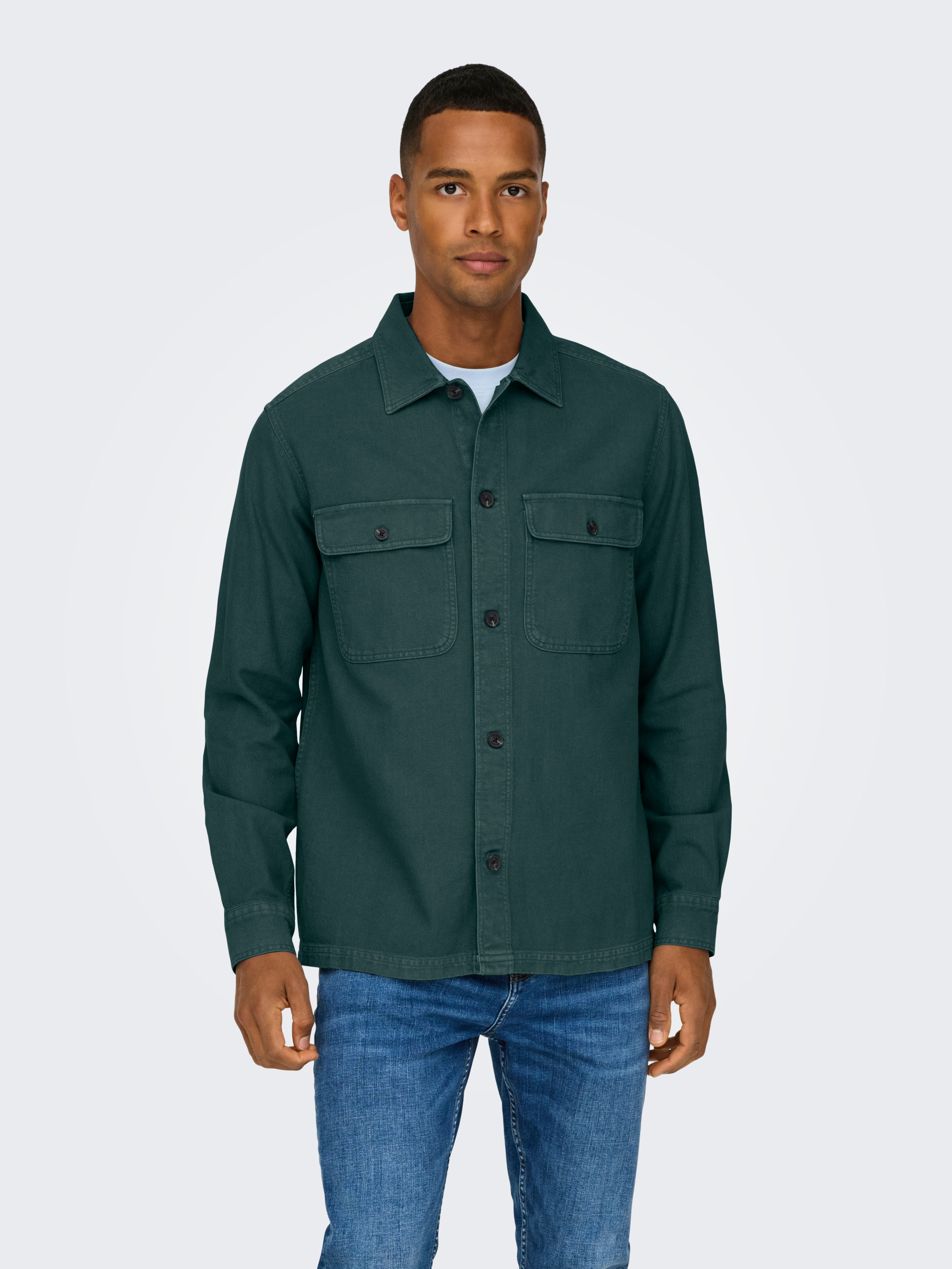 ONLY & SONS Overhemd met lange mouwen ONSOLIVER TWILL OVERDYE OVERSHIRT BF