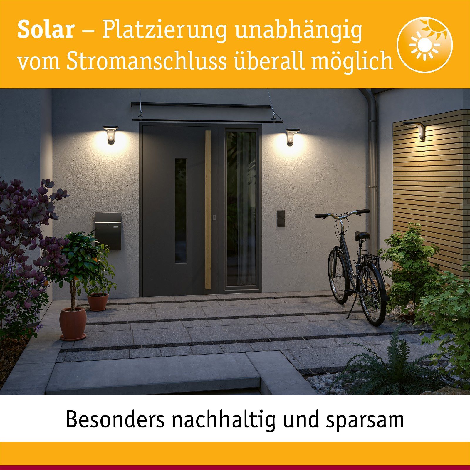 Paulmann Led-wandlamp voor buiten Solar Huisnummer LED-module, huisnummers, letters kiesbaar, accu verwisselbaar (1 stuk)
