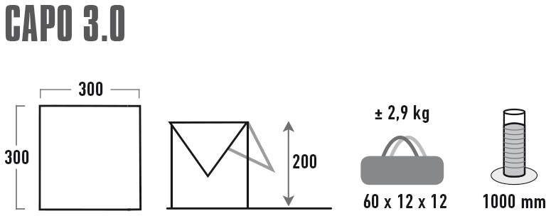 High Peak Schaduwdoek Capo 3.0