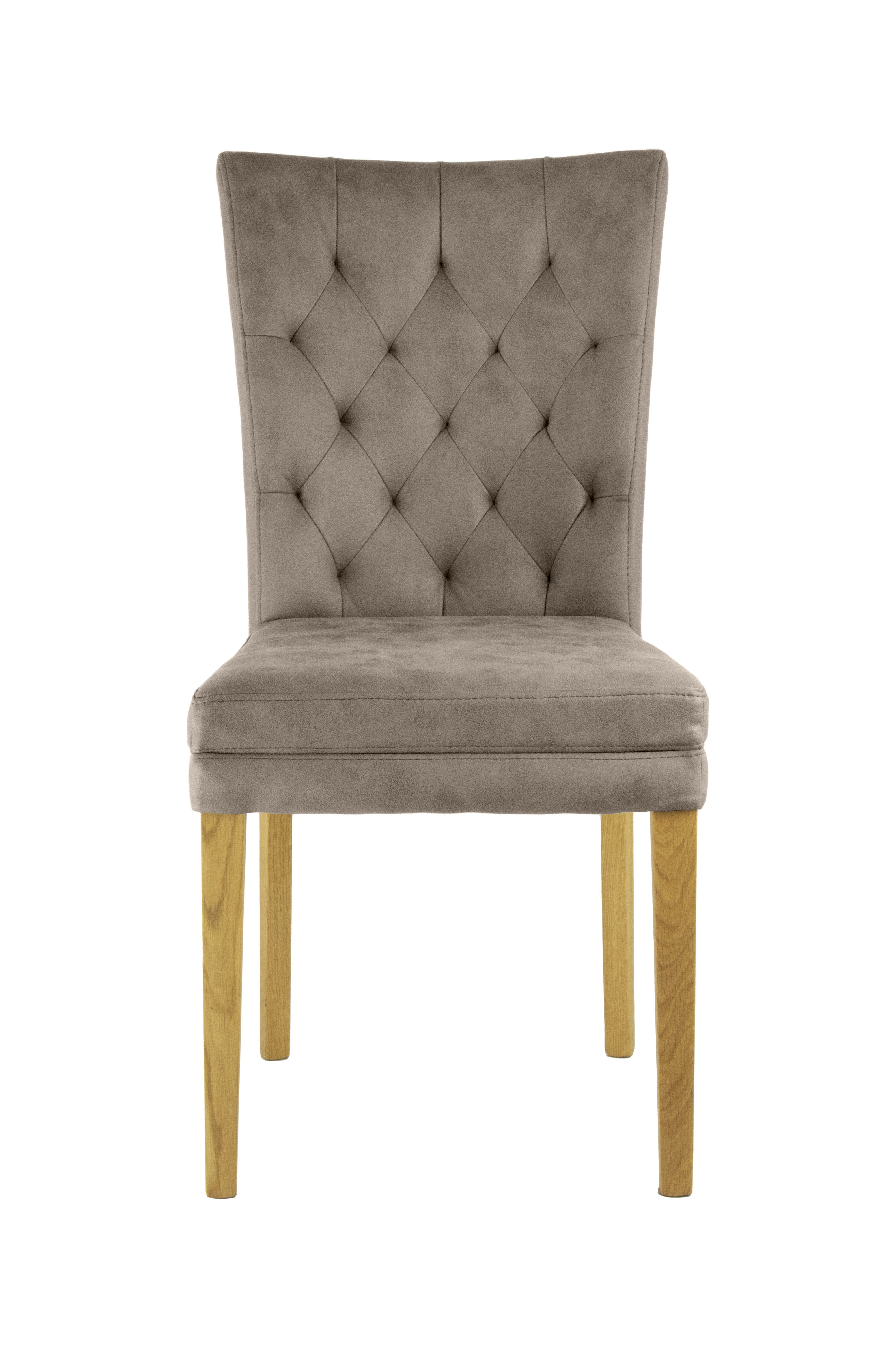 Home affaire Stoel met 4 poten Colorado prettige bekleding, frame massief hout wengé of naturel-eiken (set, 2 stuks)