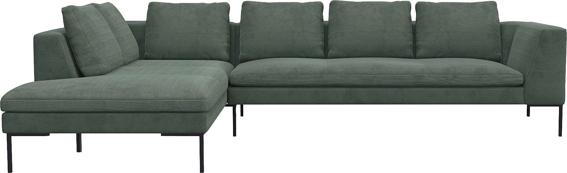 FLEXLUX Hoekbank Loano, super comfortabel zitcomfort door koudschuim in de zitting, L-vorm