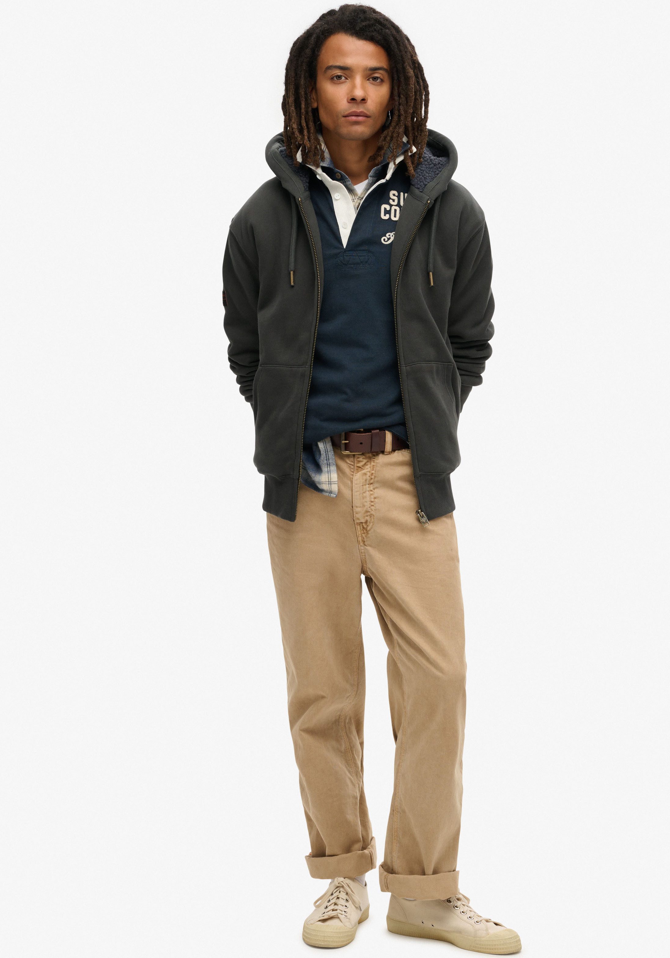 Superdry Capuchonsweatvest Borg Lined Ziphood