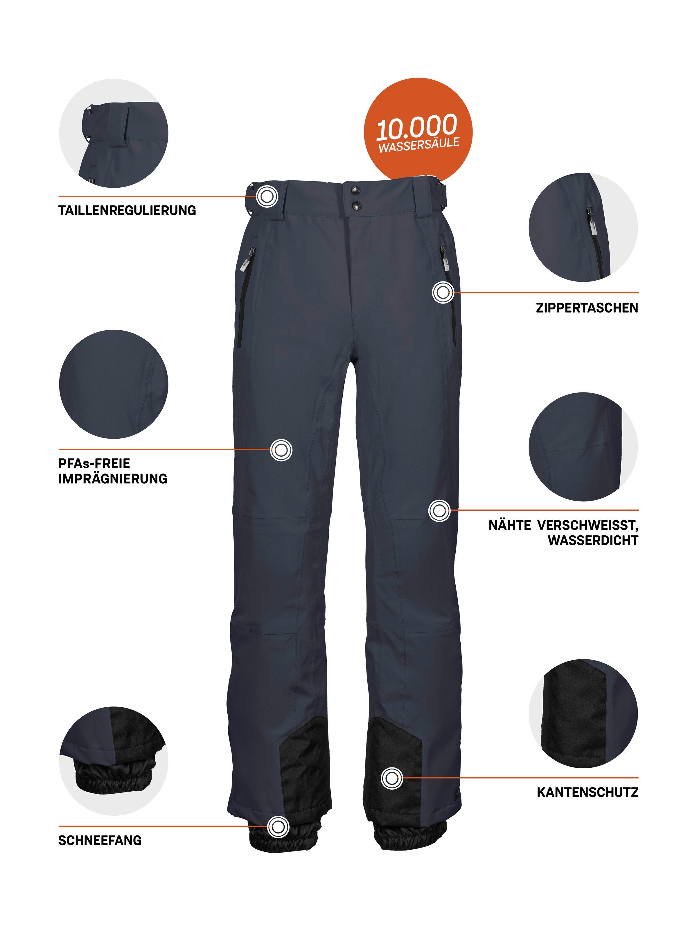 Killtec Skibroek KSW 80 MN SKI PNTS Waterdichte skibroek met 4-weg stretch en verstelbare taille