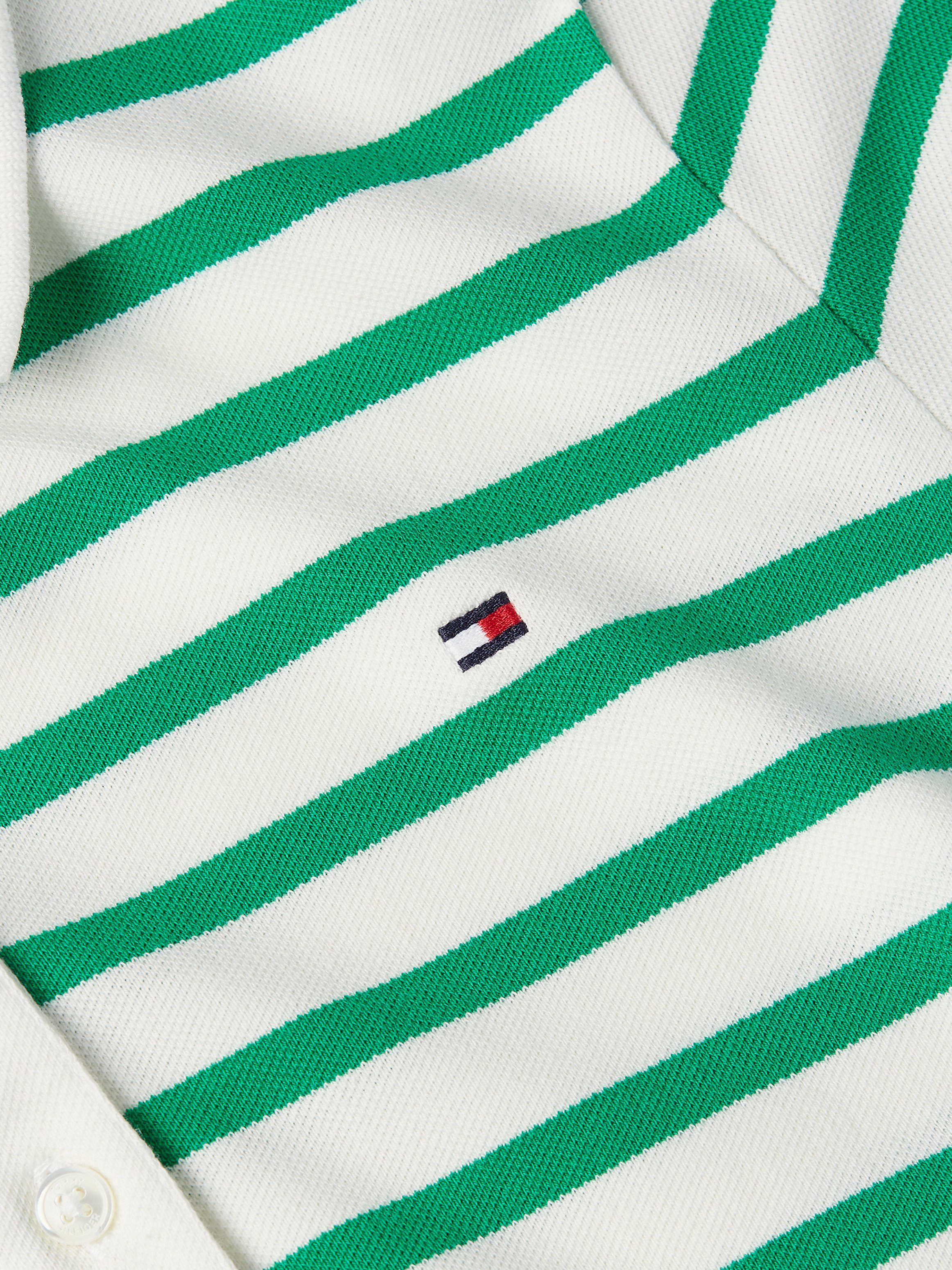 Tommy Hilfiger Poloshirt 1985 SLIM PIQUE STRIPE POLO SS met discreet geborduurd tommy hilfiger logo