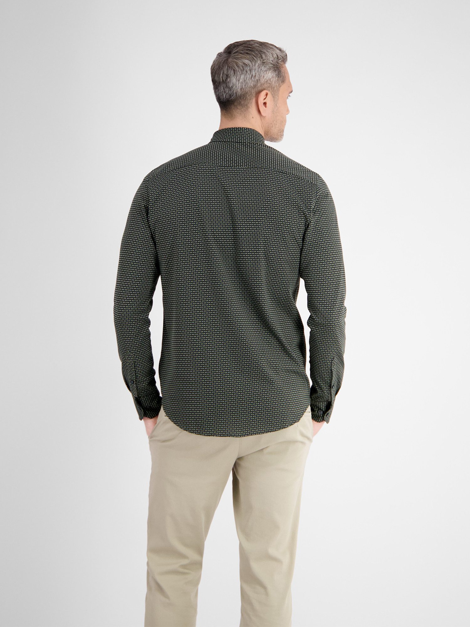 Lerros Overhemd met lange mouwen LERROS heren jersey shirt met haifischkraag