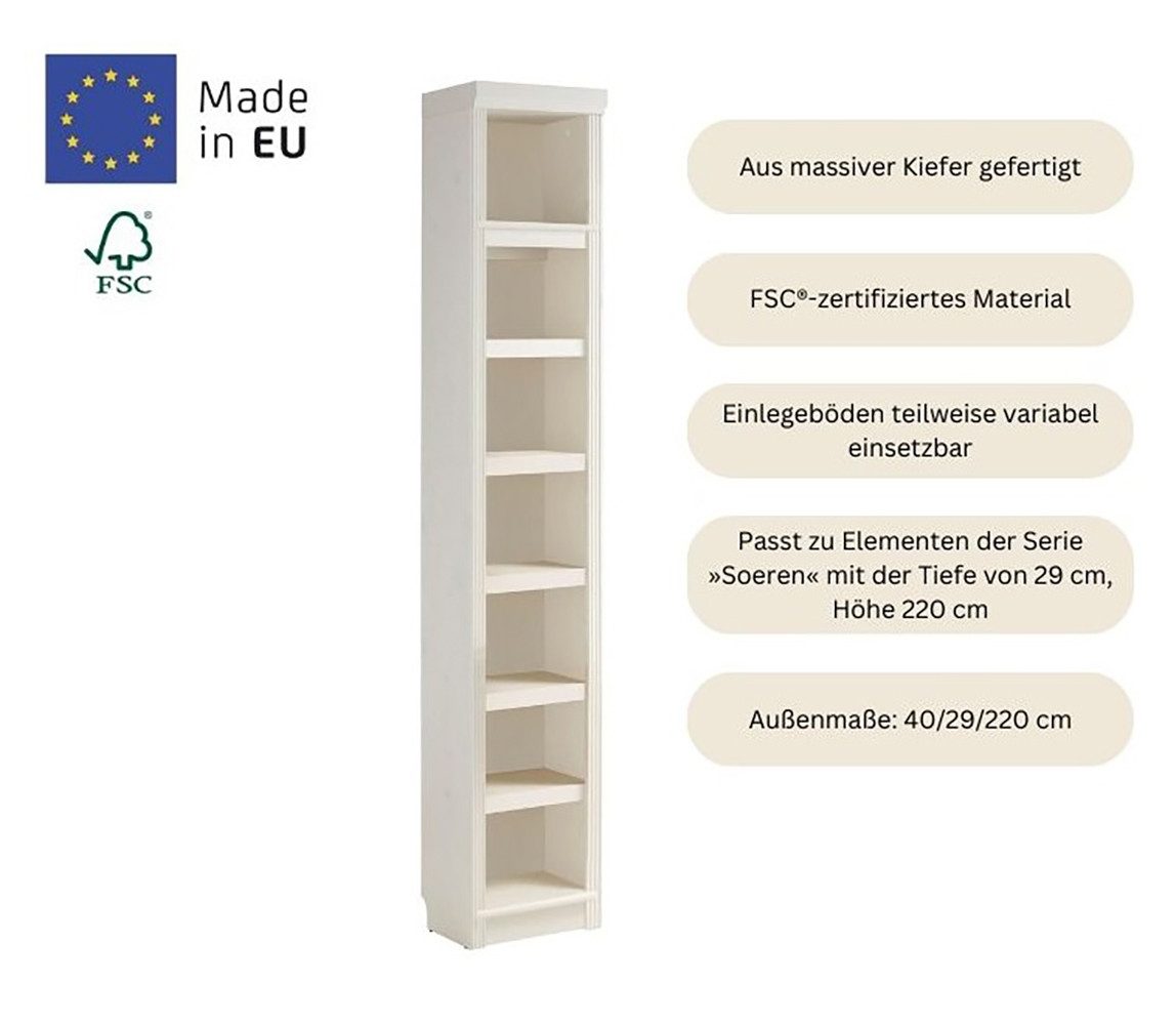 Home affaire Boekenkast Soeren van massief grenen, in 2 hoogten, diepte 29 cm, met veel bergruimte