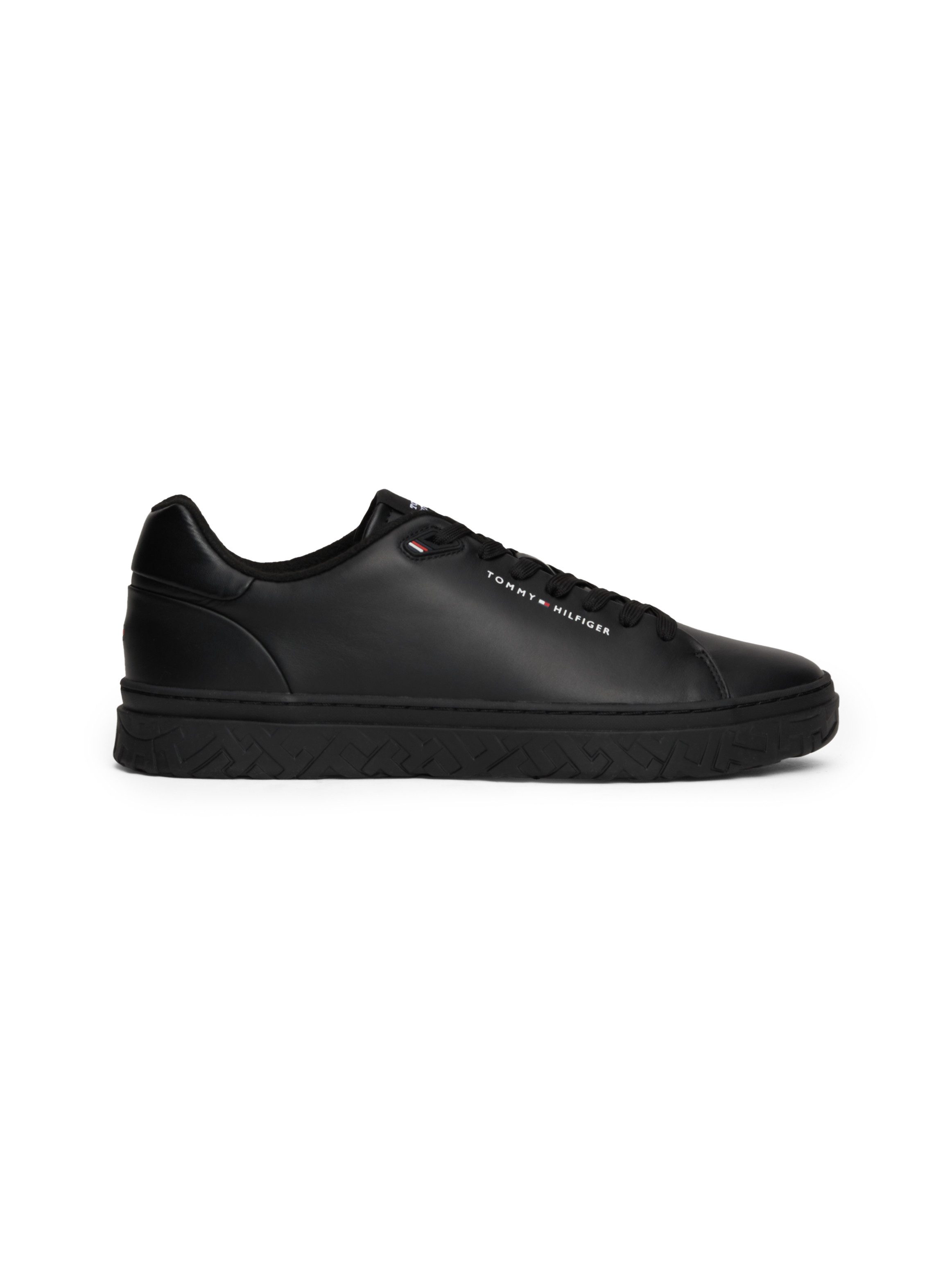 Tommy Hilfiger Sneakers COURT THICK CUPSOLE LEATHER , plateau, vrijetijdsschoen, lage schoen, veterschoen met logo