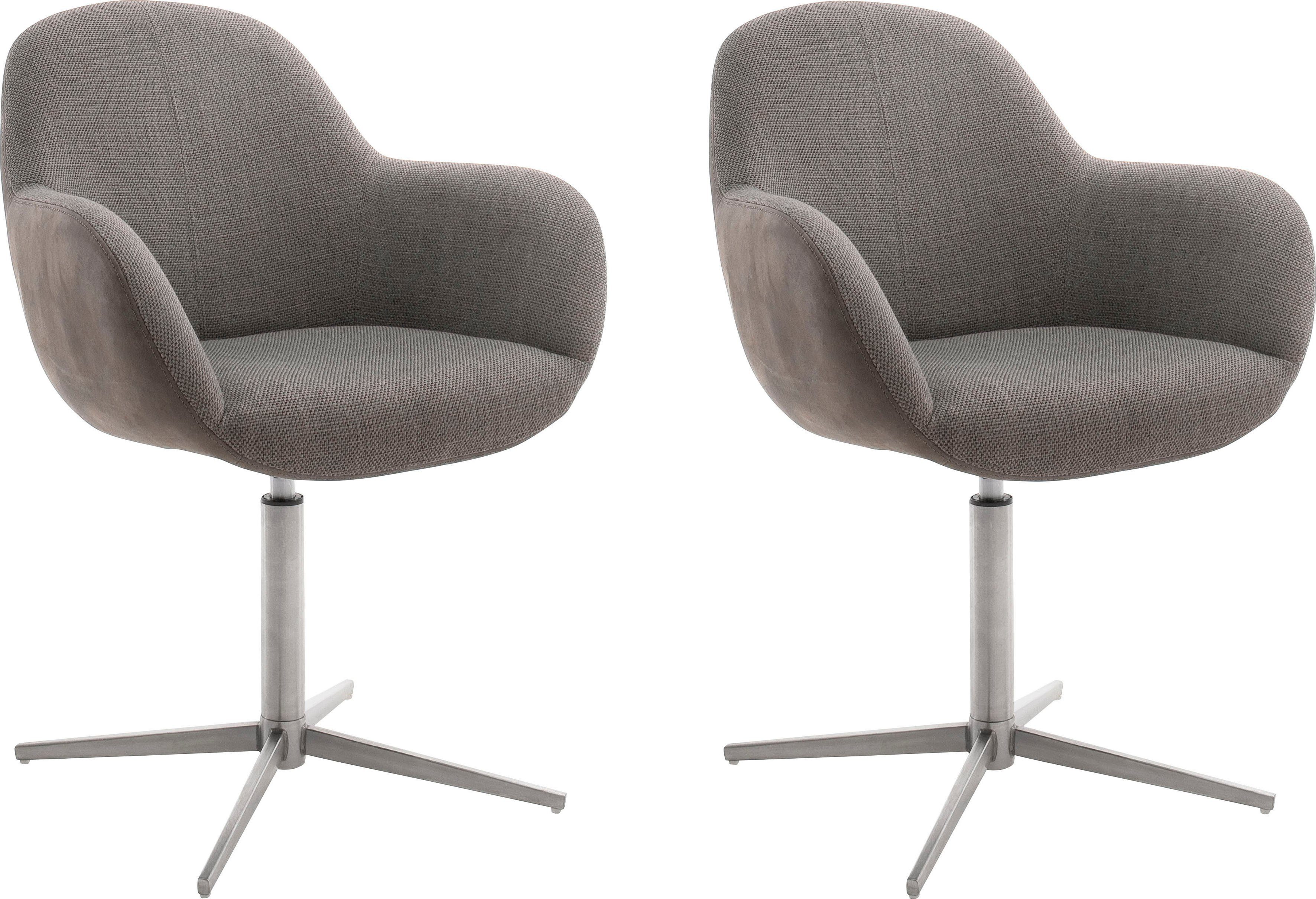 MCA furniture Eetkamerstoel MELROSE Stoel 360o draaibaar met nivellering (set, 2 stuks) 4 poot stoelen bruin