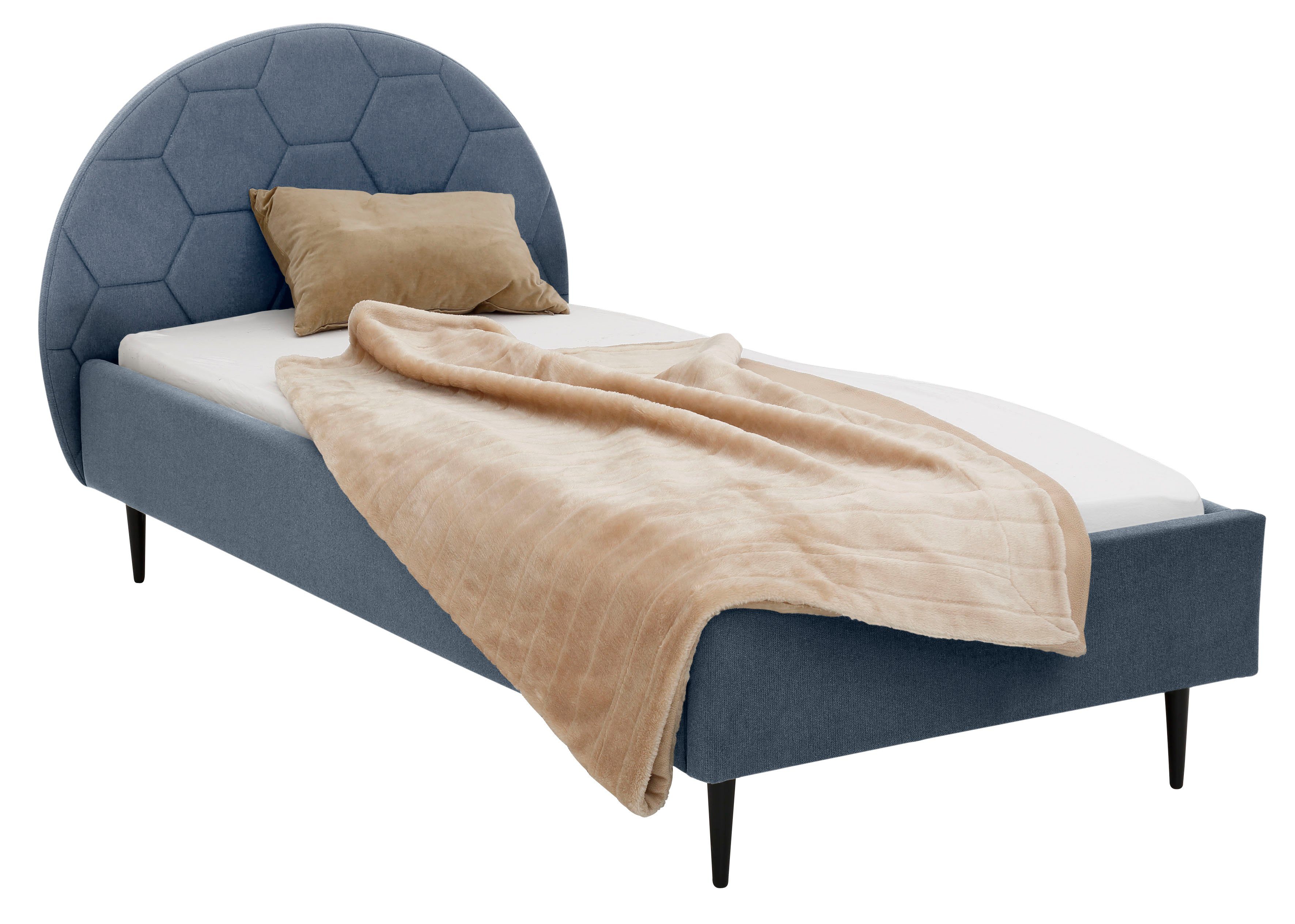 Lüttenhütt Gestoffeerd bed Gebko prettig bekleed hoofdbord met decoratief honingraatmotief