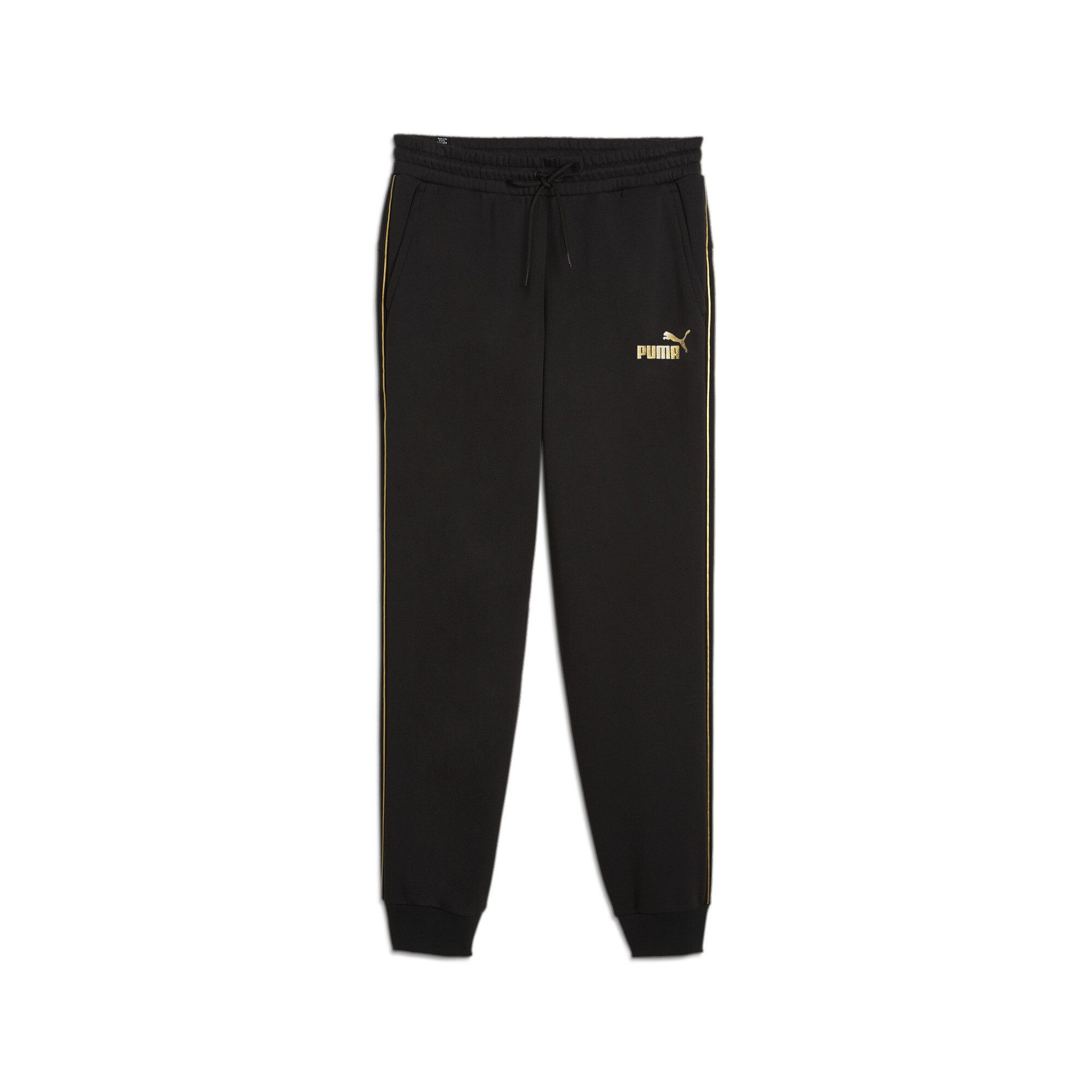 PUMA Trainingsbroek ESS TAPE MINIMAL GOLD SWEATPANTS FL heren fitness maat S zwart