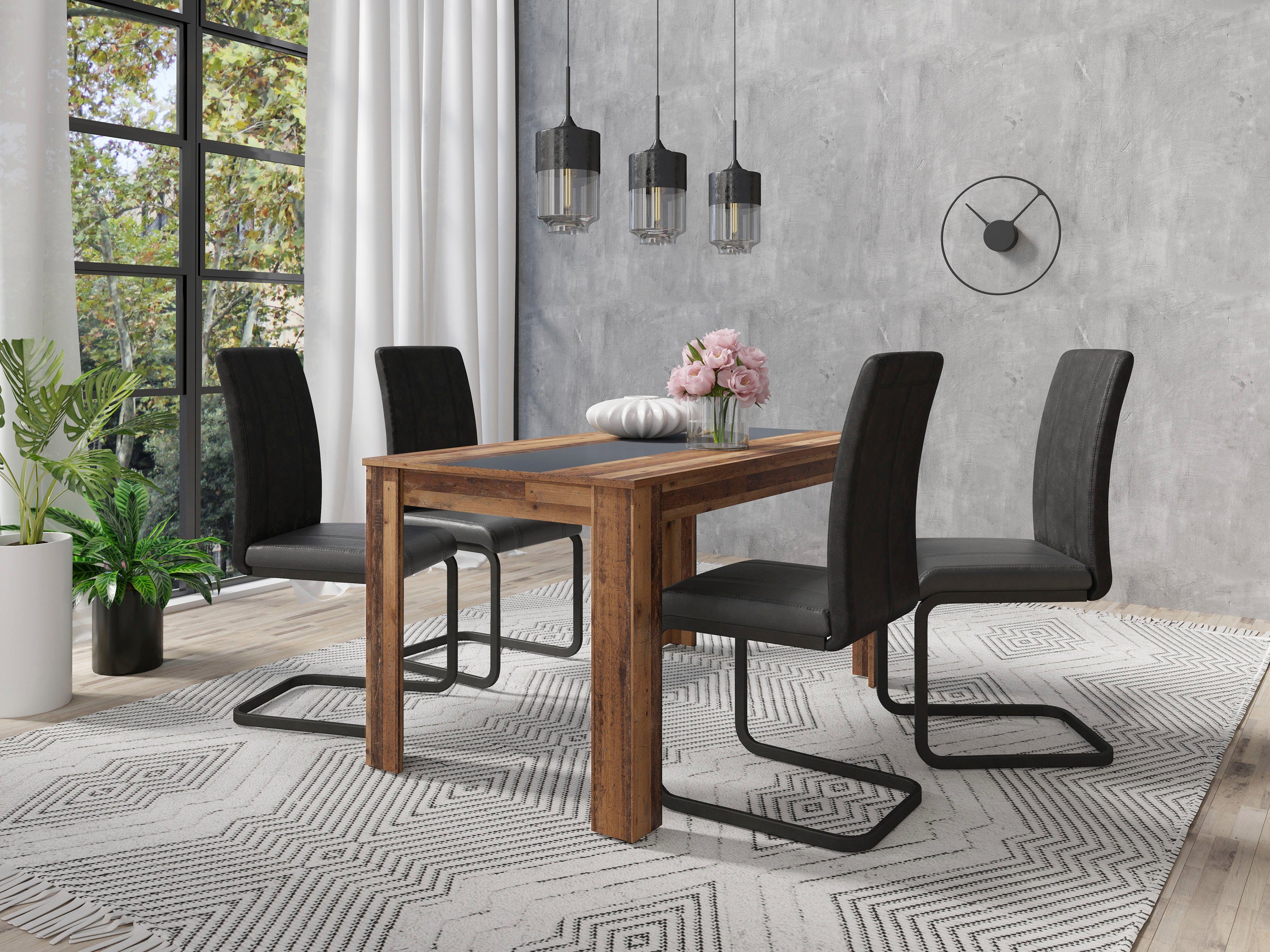 byLIVING Eettafel Nori Breedte 120, 140 of 160 cm, middelste blad keerbaar