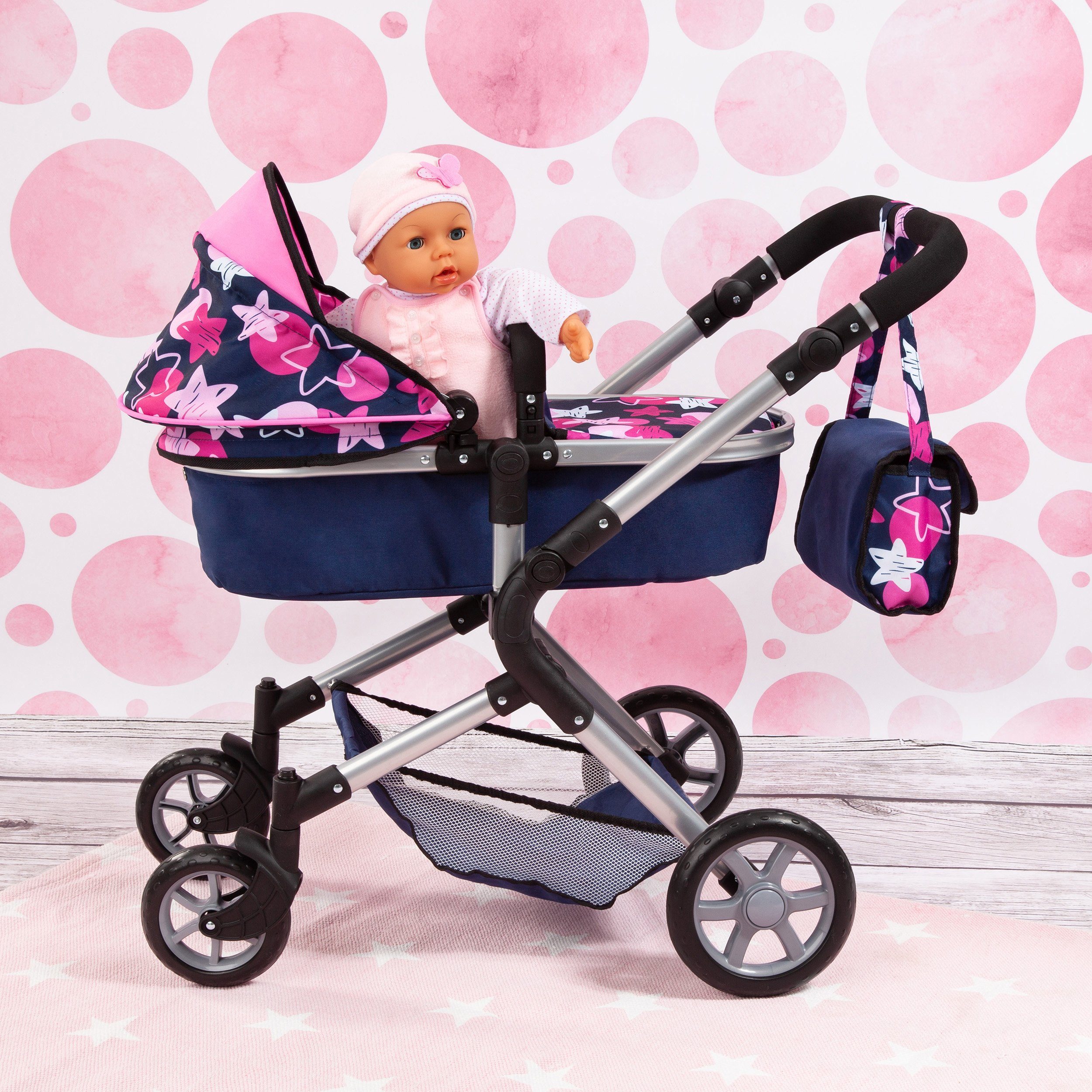 Bayer Combi-poppenwagen City NEO, blauw